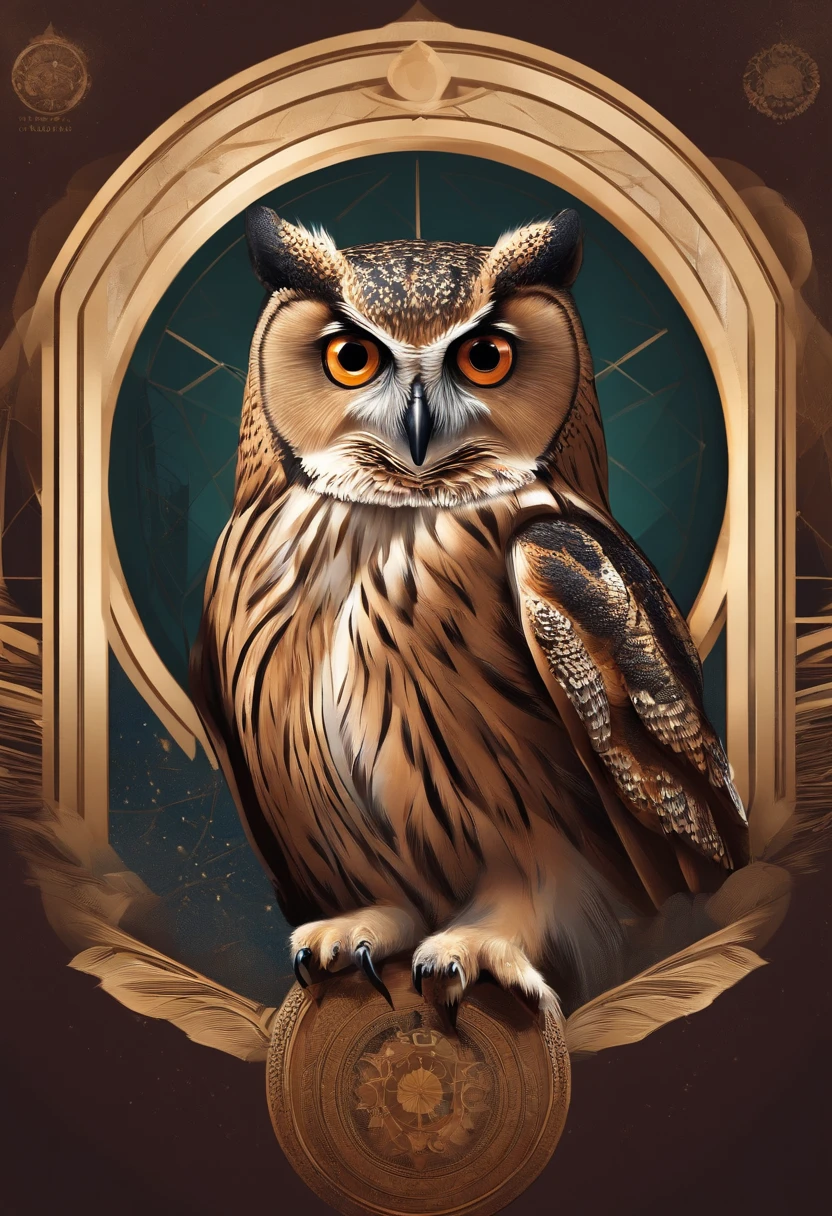 /imagine prompt: smart owl, geometric illustration, school emblem, in the circle, simple picture, circle from --no people and surroundings, details