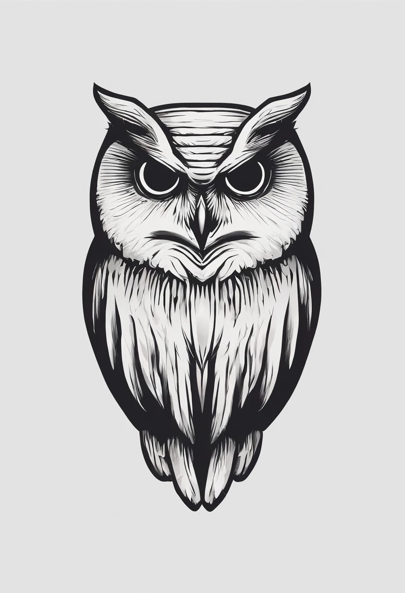 owl unrealistic logo minimum details wisdom book