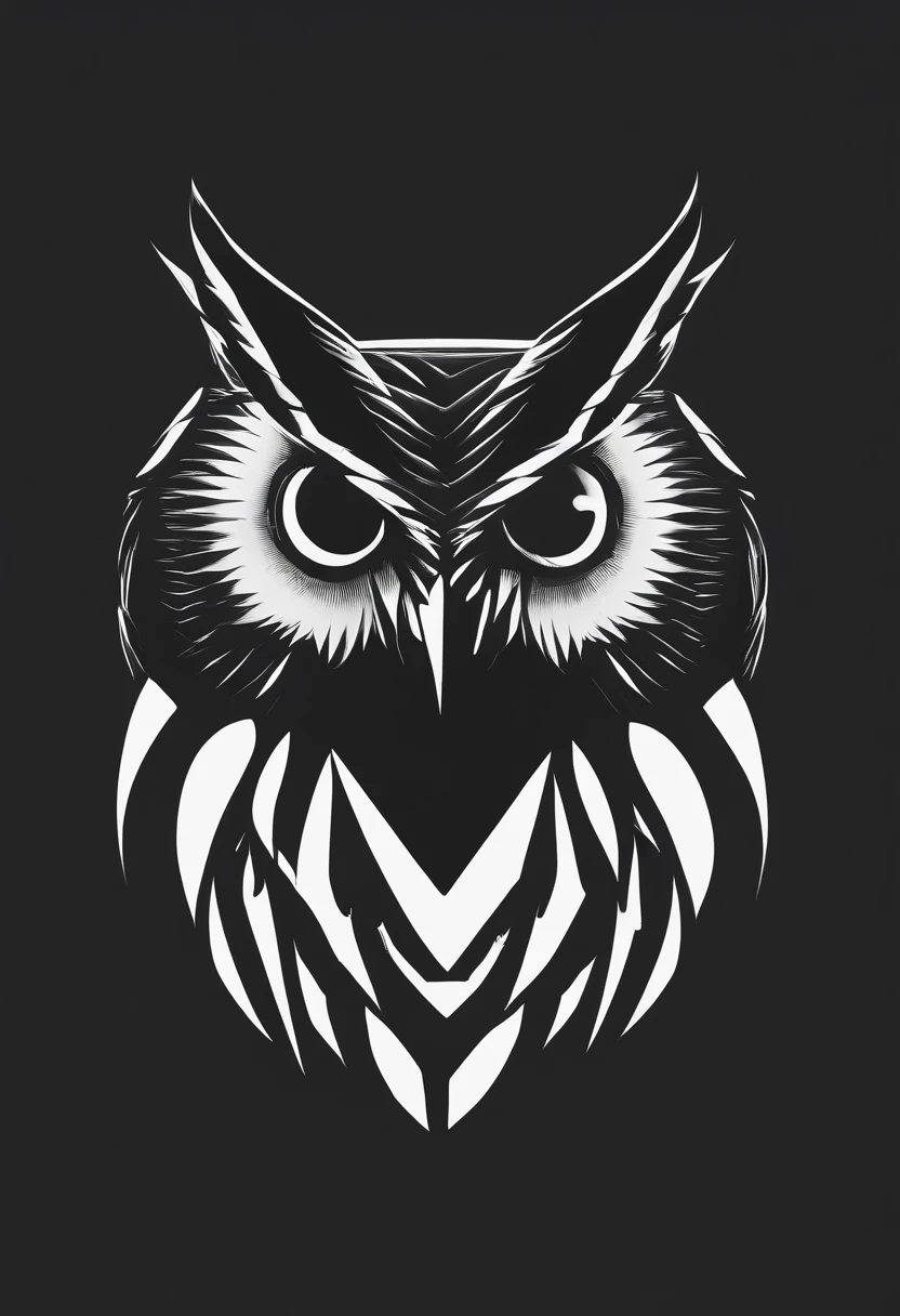 Owl logo,black and white