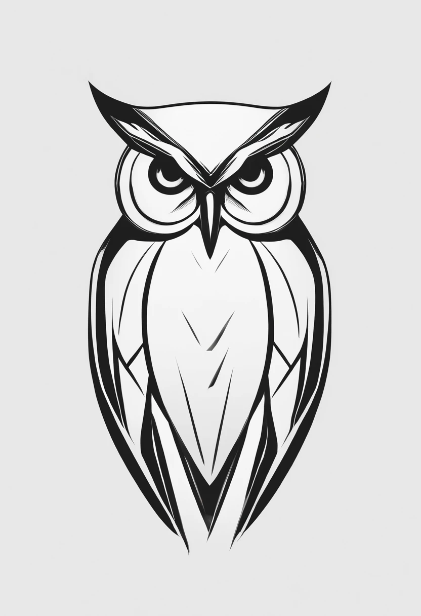 Owl logo,black and white