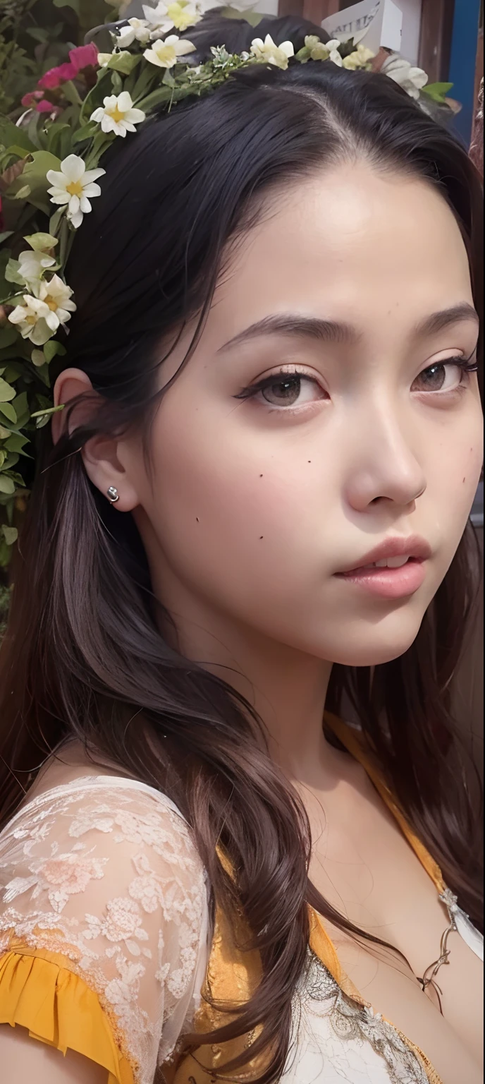 A girl in a garden, wearing transparent clothes, with beautiful detailed eyes, beautiful detailed lips, and extremely detailed face, long eyelashes. The scene has high image quality, with best quality, 4k, 8k, highres, masterpiece:1.2, ultra-detailed, realistic, photorealistic:1.37 features. The art style is portraits. The color tone is vibrant and the lighting creates a soft and gentle ambiance.
