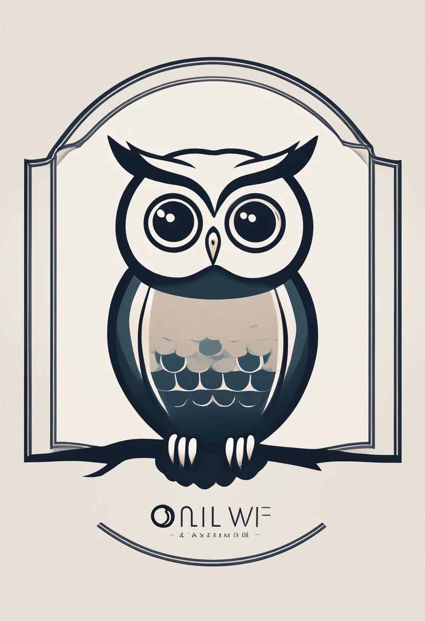 simple circle owl logo silly fat owl