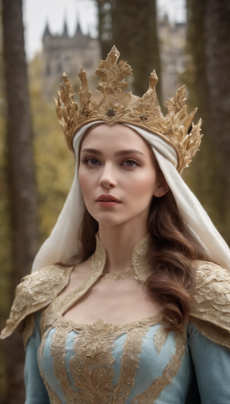 Woman with an ice tiara on her head and a navy blue winter cloak with golden details, broche de floco de neve. longos cabelos pretos. rainha do inverno, princesa elfa, retrato de uma rainha elfa, rainha elfa, princesa inverno, uma rainha elfa, artgerm em artstation pixiv, bela e elegante rainha elfa, corpo inteiro. Standing in the snow in front of a large icy castle. Personagem de RPG. Era medieval. Mulher elfa. Elfa de cabelos ruivos. Olhos azuis. Elfa da floresta. Elfa Guerreira da floresta. Elfa arqueira. Arqueira medieval. Arco e Flecha. Organic Amadura. Armadura verde musgo. soft ilumination. Standing in the middle of the forest. Floresta densa. Cogumelos bioluminescentes. fantastical setting. Luz do dia. Luz solar. realces de cores quentes. Paleta verde azul e amarelo. RPG Character design. modelo ig | artgerm, :: rossdraws, obra de arte no estilo de guweiz, extremamente detalhada artgerm. corpo inteiro, fundo detalhado de um castelo, hiper detalhado, rosto detalhado, foto sincera POV, por lee jeffries, Nikon d850, filme fotografia de estoque ,4 kodak portra 400, F1 camera lens.6, cores ricas, hiper realista, textura realista, lighting dramatic, cinestill 800 (8k, Foto RAW, melhor qualidade, obra-prima: 1.2), ultra-detalhado, (pele altamente detalhada: 1.2), 8k UHD, DSLR, soft ilumination, alta qualidade.modelo ig | artgerm, :: rossdraws, obra de arte no estilo de guweiz, extremamente detalhada artgerm. corpo inteiro, fundo detalhado de um castelo, hiper detalhado, rosto detalhado, foto sincera POV, por lee jeffries, Nikon d850, filme fotografia de estoque ,4 kodak portra 400, F1 camera lens.6, cores ricas, hiper realista, textura realista, lighting dramatic, cinestill 800