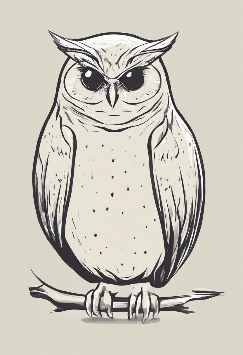 simple circle owl logo silly fat owl, school and books, owl doodle