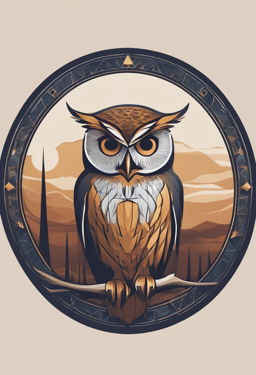 /imagine prompt: smart owl, geometric illustration, school emblem, in the circle, simple picture, circle from, made from metall, sign, simple --no people and surroundings, details