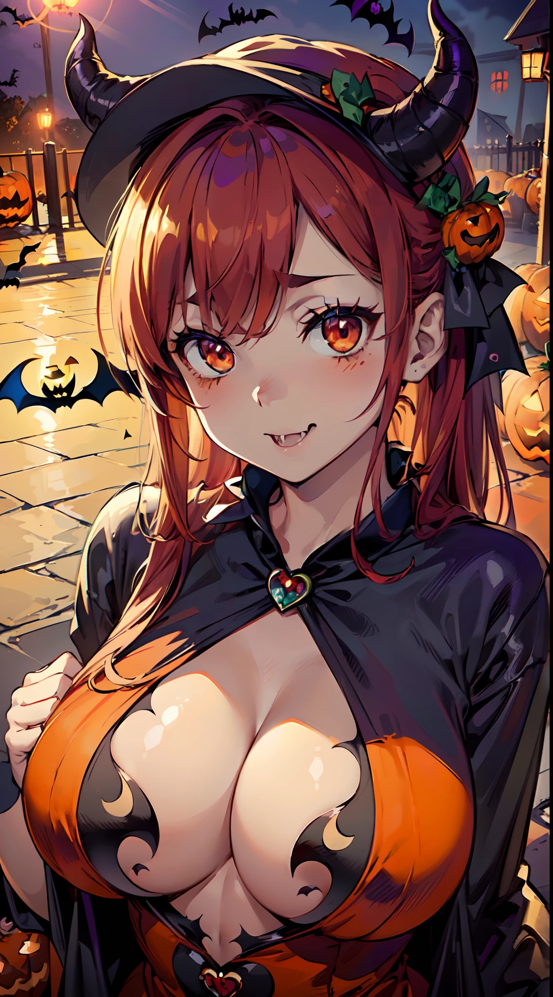 (masutepiece:1.3), (Best Quality:1.3),

(Beauty:1.5),(Chibi:0.5),(kawaii:2.0),(Cool:2.0),((17 year old girl),(Solo:1.65),BREAK, (huge-breasted:1.2,), Clear skin, Beautiful skin, Shy, 1 beautiful woman,Demons,Colossal tits(Hair Bow, Red hair, Long hair, flipped hair, hair messy,Wings of an angel on the back, Demon King's horn on the head:1.2), (Red Eyes, long eyelashes, Double eyelids: 1.2), Shiny skin,de pele branca,

BREAK

(T-shirt:1.2),cleavage,(Heart-shaped cutout:1.2), 
(666,Devil Costume, Halloween Costume:1.8),


break

outdoors,Japanese houses,entranceway,High Fence,tile roof,Large wooden gate,

BREAK

(Upper body:1.2),

,BREAK, Professional Lighting, Physically-based rendering,depth of fields,BREAK, wakame,wakame,wakame,(Highly detailed CG Unity 8k wallpaper), (Best Quality, Very detailed, Colorful, Highest detail), (Best Illustration), (Best Shadow), POV, Realistic lighting and shading, Natural light, Lens flare effect,absurderes, absolutely resolution, unbelievable Ridiculous, hight resolution, ultra-detailliert, Official art, Unity 8k壁纸, Kinetic Typography Break, ‎ (1girl in, Solo:1.4), Dynamic Poses,