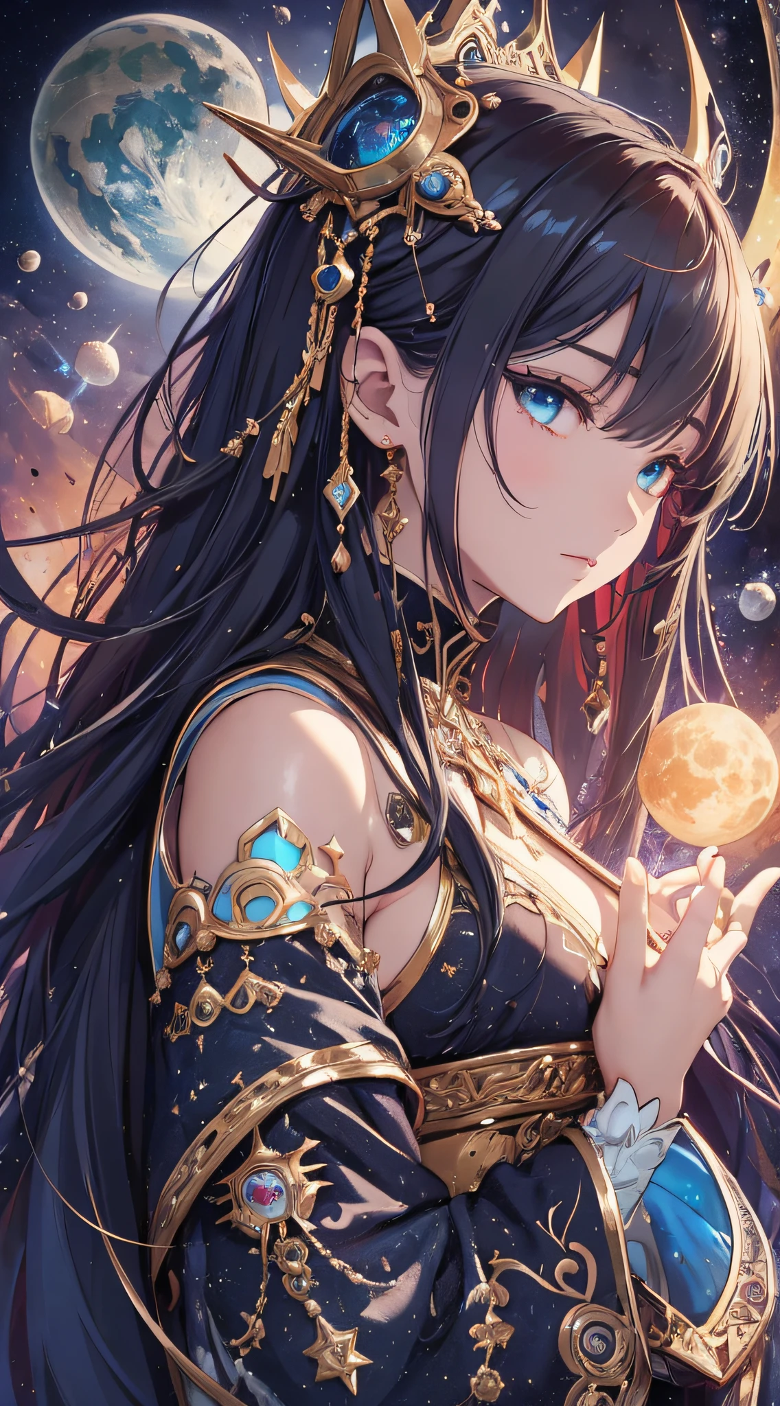 top-quality、Top image quality、masterpiece、masutepiece、Elaborate design、visualart、high contract、The best lighting、highestdetailed、Beautiful universe、Broken Earth、spaceships、black hole、Beautiful outer space、Distorted Moon、Exploding sun、Flowing stars々、tornado、Evil Monsters、Blue flash、Red flash