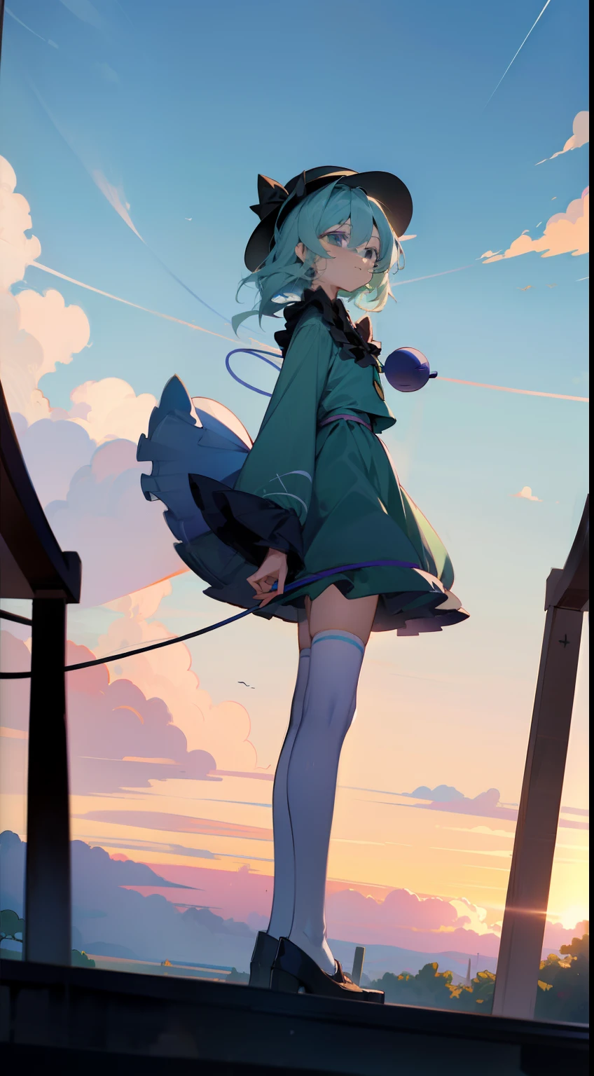 Komeiji Koishi Sky hat standing looking into the camera shrine