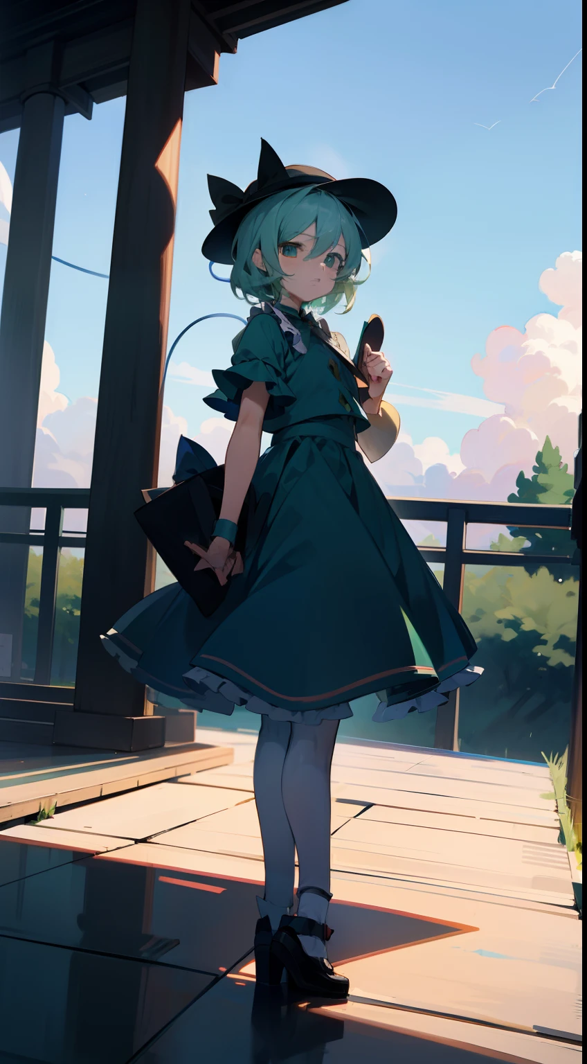 Komeiji Koishi Sky hat standing looking into the camera shrine