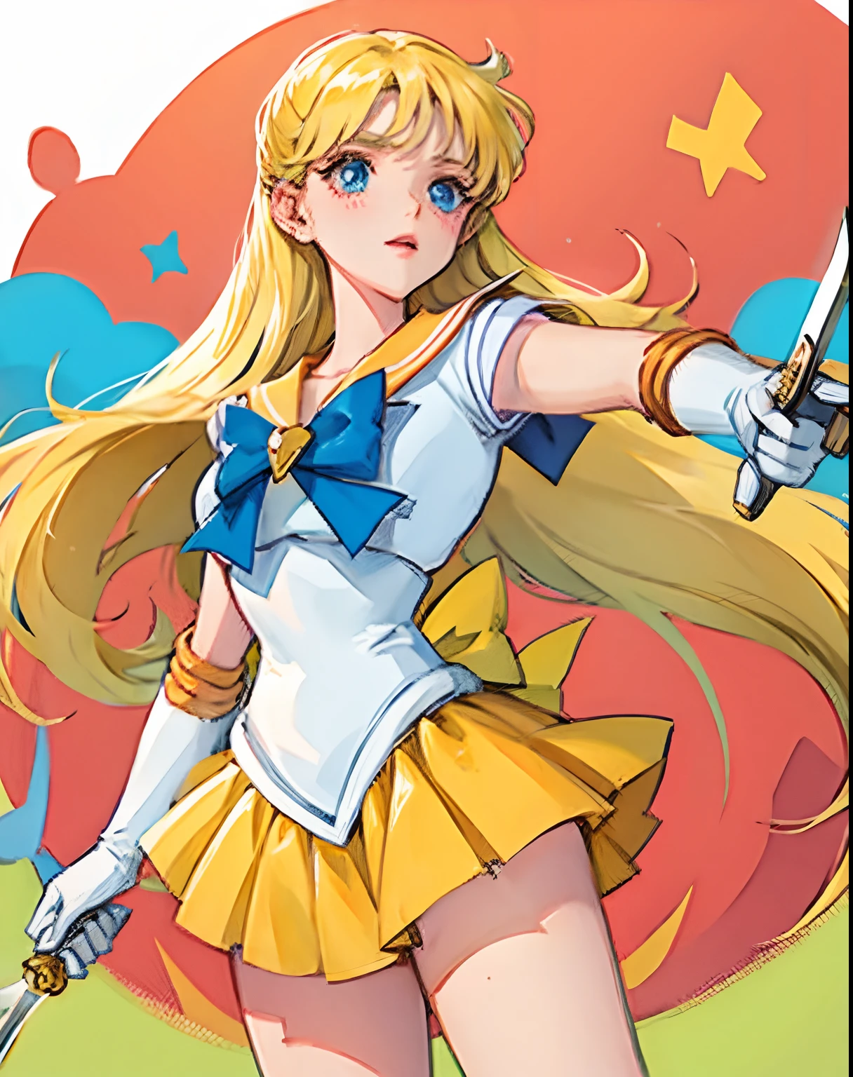 Sailor Venus holding dual knives