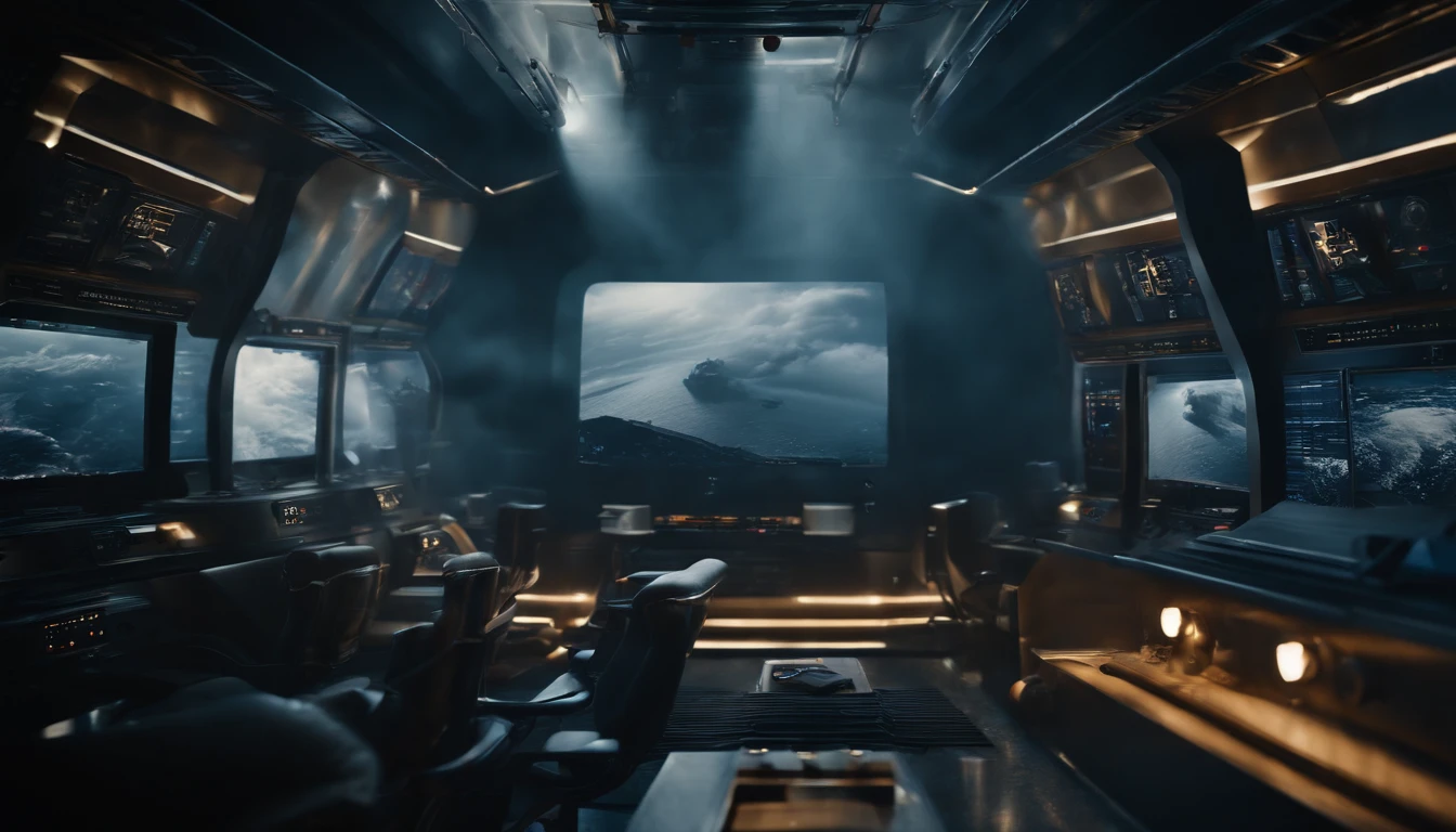 a picture、(Photorealsitic:1.4)、(hyper realisitic:1.4)、(Cinematic:1.5)、monitors、Rocket bases、Dark blue tones