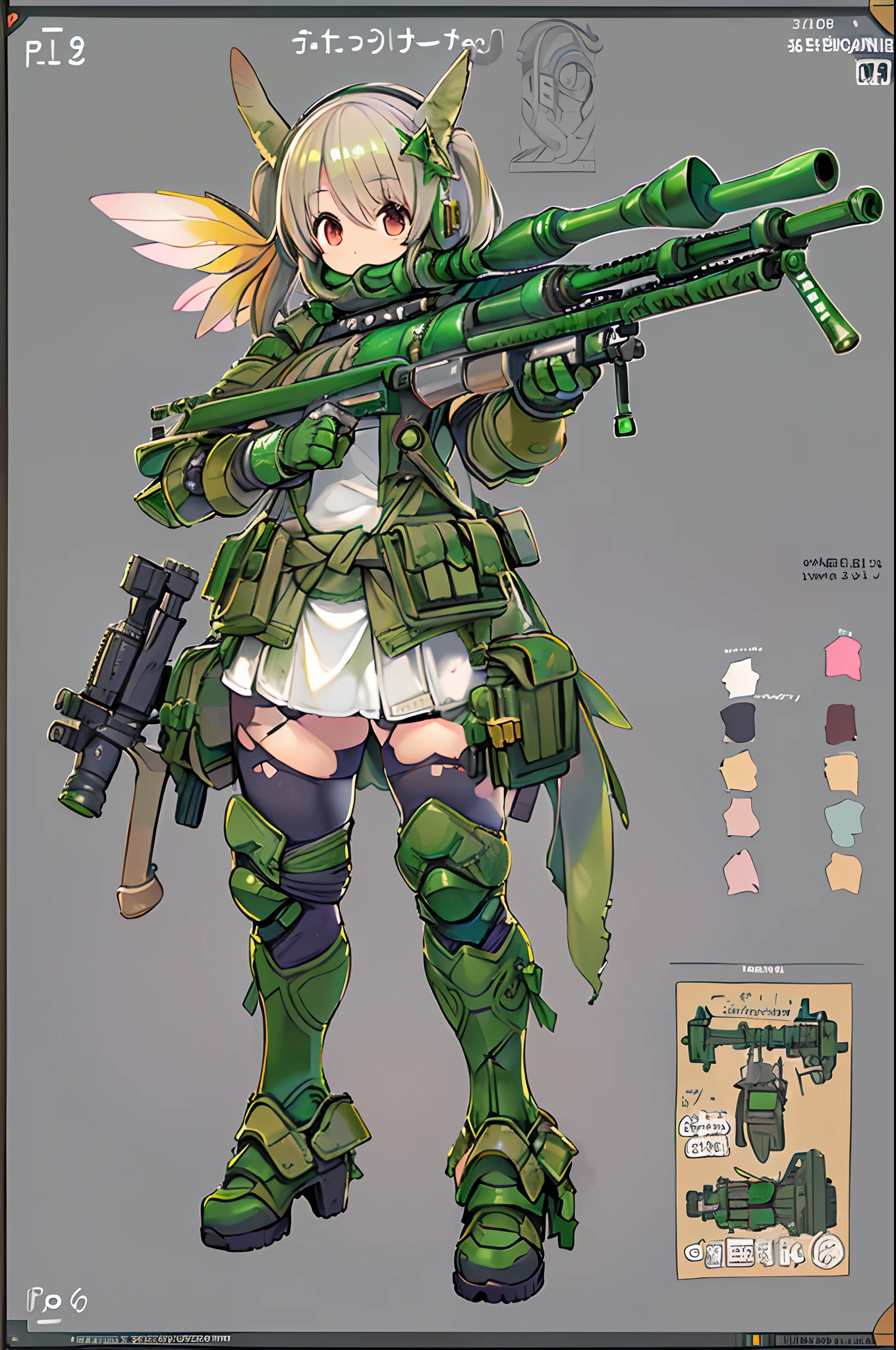 tabletopRPG、high-detail, High-quality precision drawings、((tchibi:1.2)、Fairy Sniper Night、Sniper rifle lance with a thin and long barrel、outside of house、various colors、thick arms、Thick armored cover thighs、Reinforced armored body、Slim Massive、Super Muscle)、Incolor White、erect through