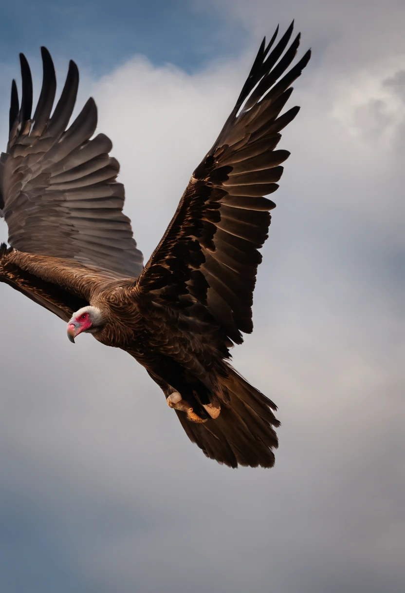 The face of a vulture in the middle of the sky