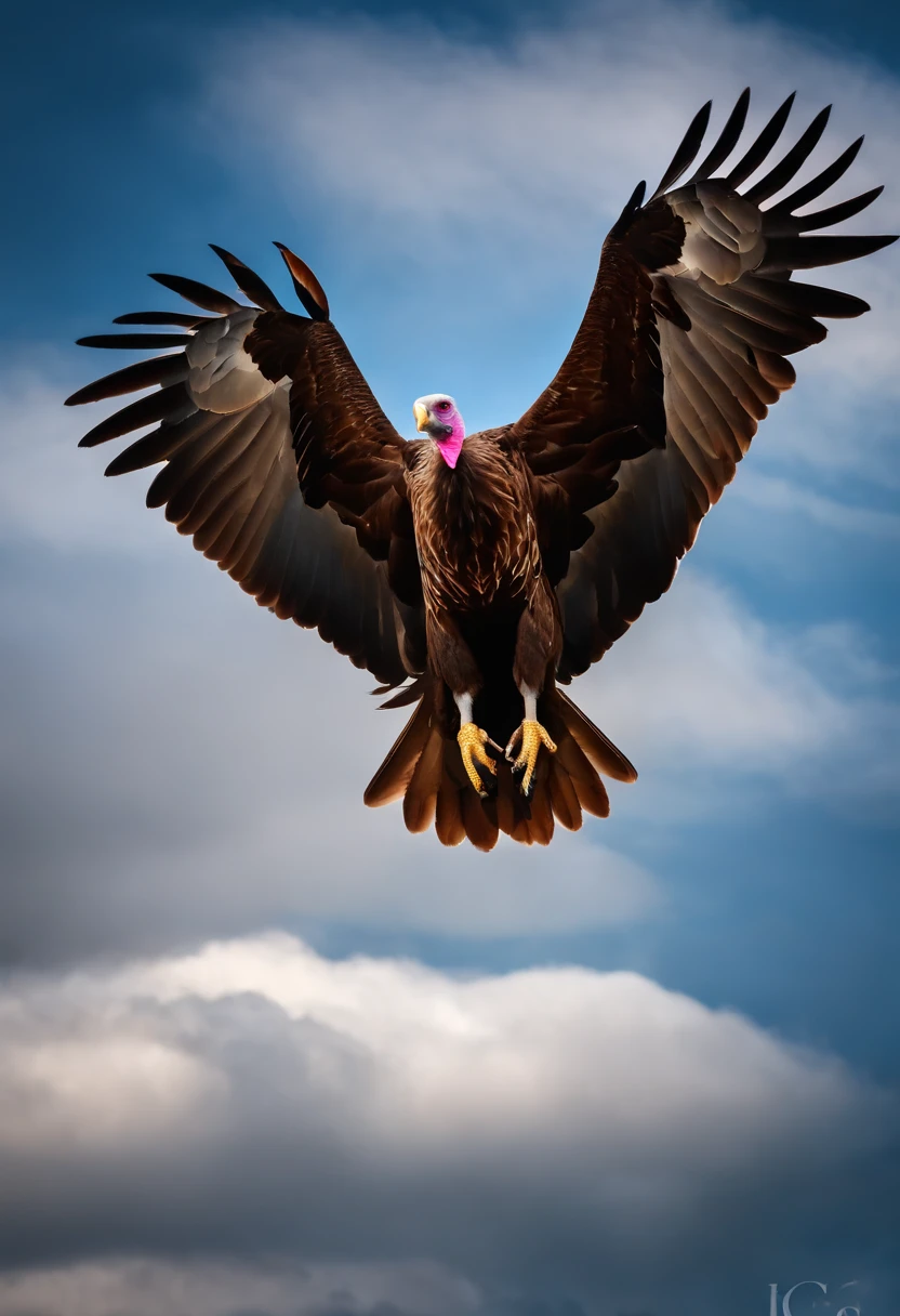 The face of a vulture in the middle of the sky