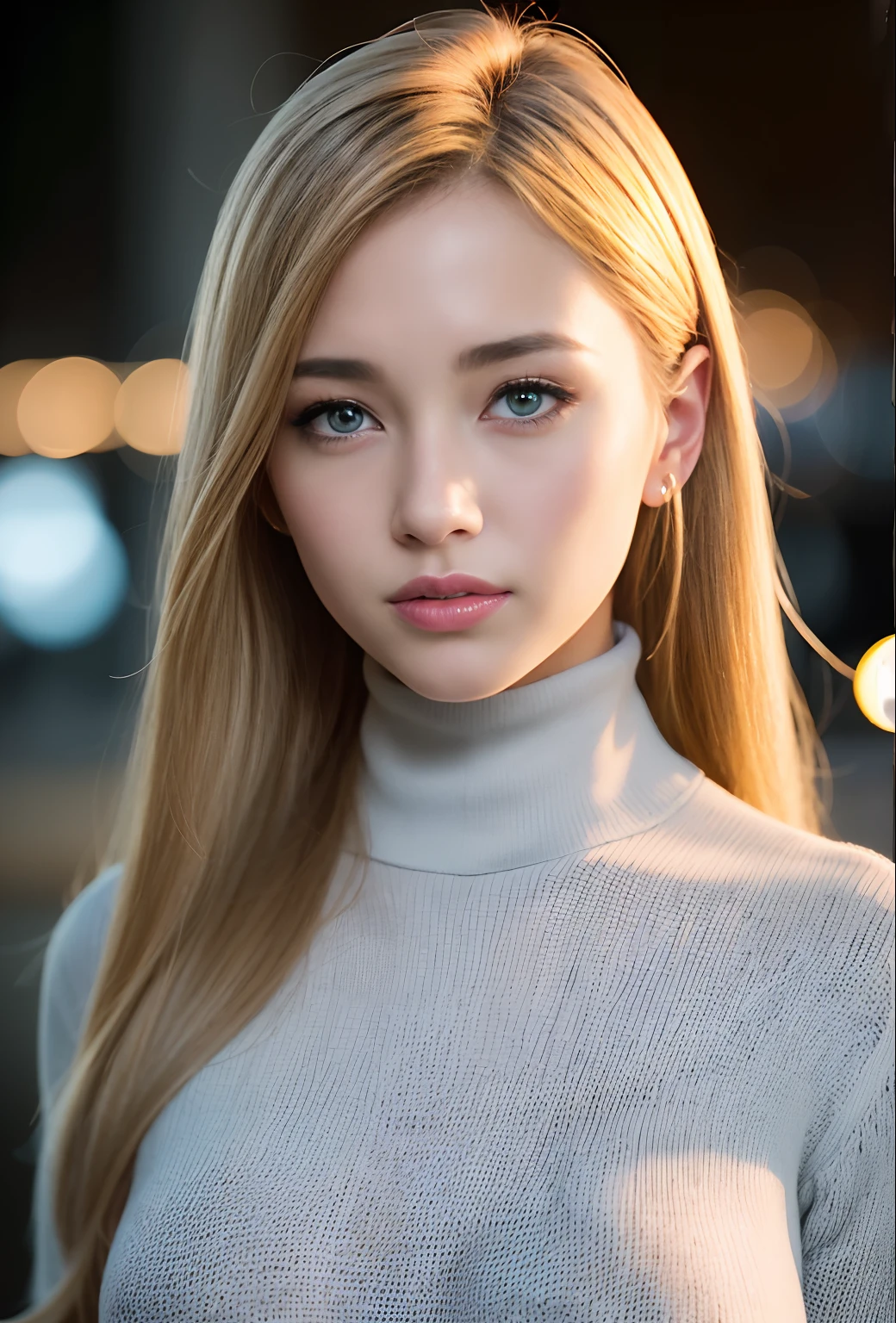 nffsw@sean, ,(Wearing a turtleneck sweater:1.2),(Raw photo, Best Quality), (Realistic, Photorealsitic:1.4), masutepiece, extremely delicate and beautiful, Extremely detailed, 2k wallpaper, amazing, finely detail, the Extremely Detailed CG Unity 8K Wallpapers, Ultra-detailed, hight resolution, Soft light, Beautiful detailed girl, extremely detailed eye and face, beautiful detailed nose, Beautiful detailed eyes,Cinematic lighting,city light at night,Perfect Anatomy,Slender body,lightsmile,(close up:1.1),