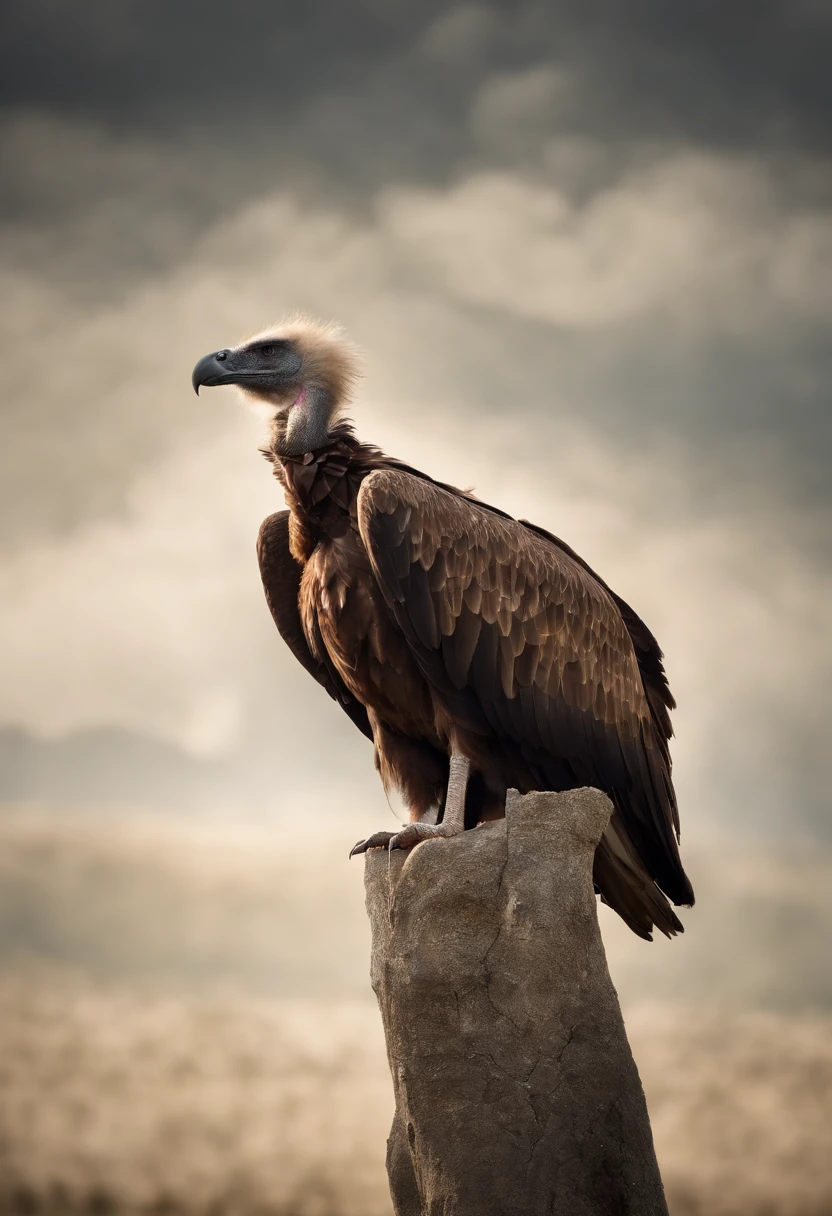 The face of a vulture in the middle of the sky