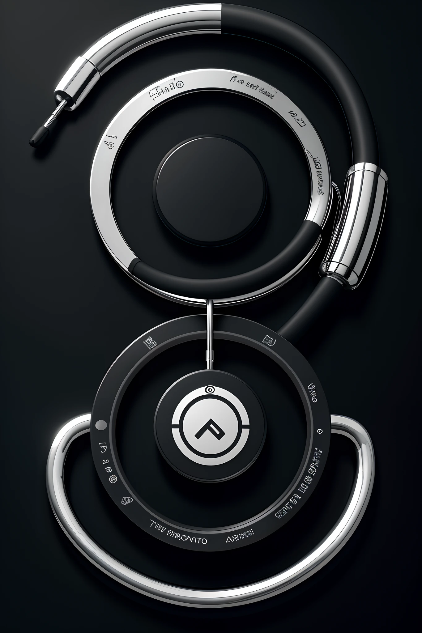 create a logo of a stethoscope with and AI technology powered theme