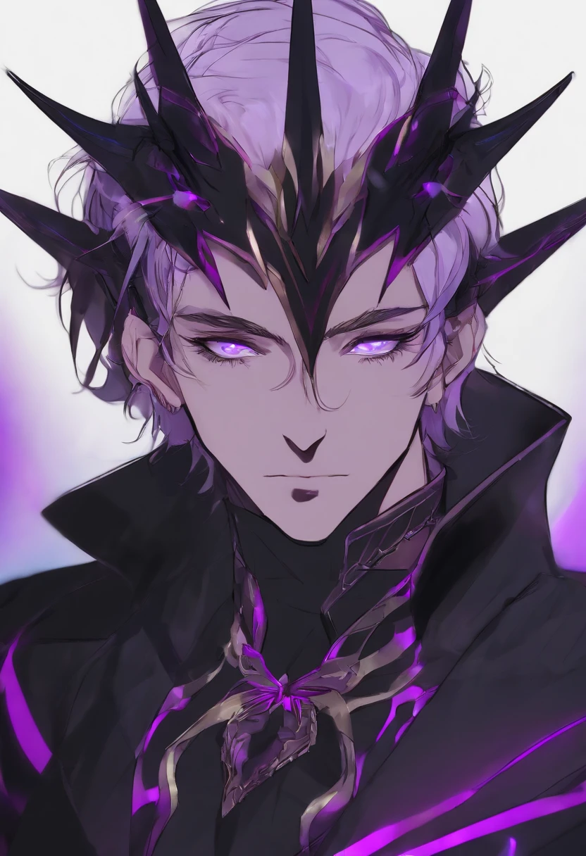 personagem masculino, cabelo roxo, roxo neon, WMASK, Tern, anime, Escuro