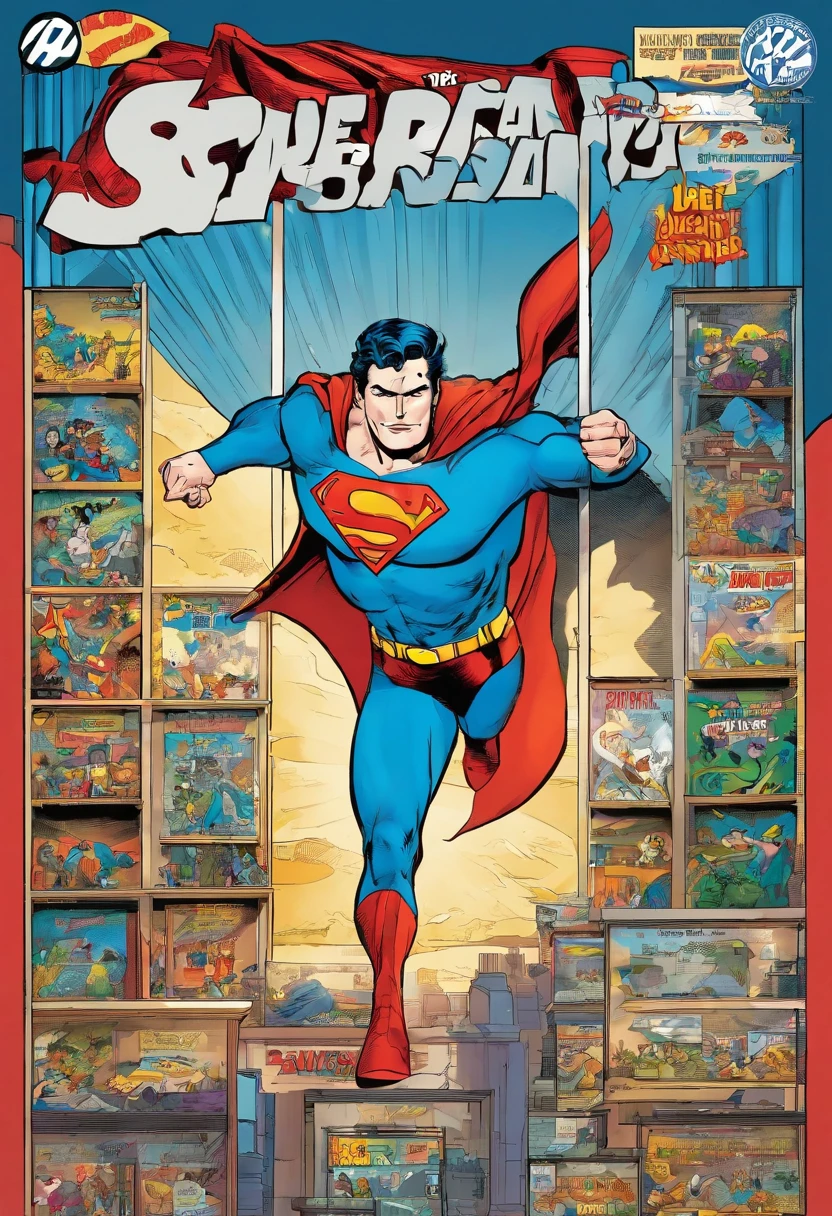 American comics, The history of the comic is presented in several irregular panels with color. The American Shorthair cat goes through hardships by running away from home, then reunites with its owner. The style is exaggerated and detailed, create an animation in the style "comic book", (Batman cartoon inspiration). Dans cette animation, le Joker a voler tous les SuperCakes de Batman, Superman et Wonder Woman, And he will leave a message that defies our
Superhero