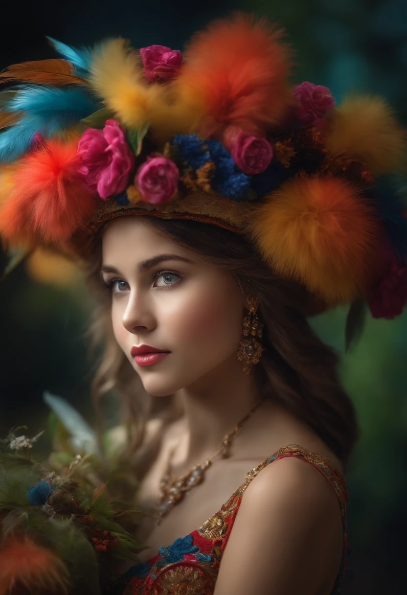 With her exotic, colorful dress and fur hat, the young girl felt like a character from a fairy tale brought to life.