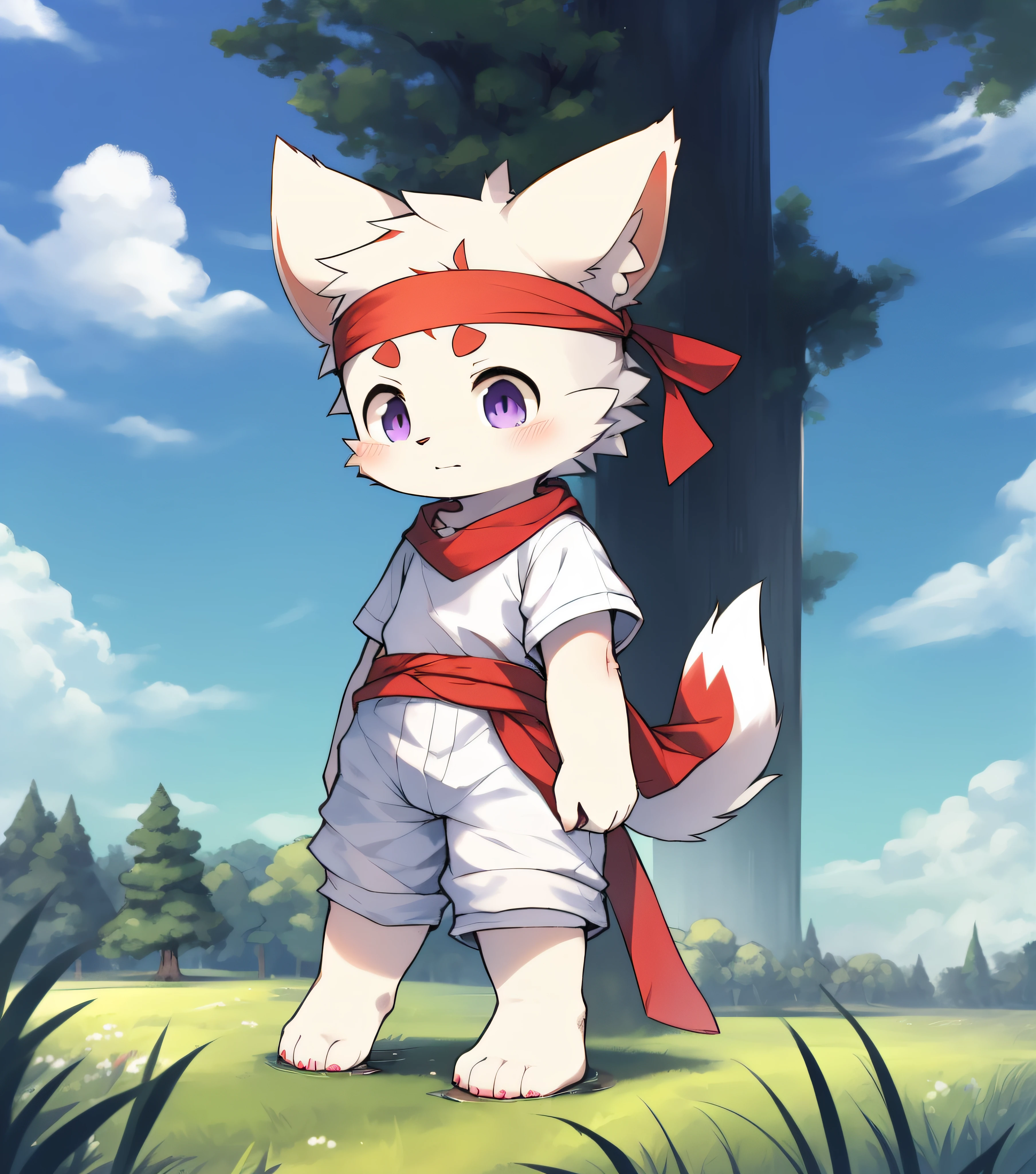 Bright purple fur,Bright purple fur,Bright purple skin,Beast too,Orc little boy,grassy fields,lawns,standing on your feet,Attention,blue-sky,shaggy,shaggy,Bright purple fur,Bright purple fur,Bright purple fur,Bright purple fur,male people,canid,adolable,adolable,adolable,solo person,Detailed fur,Purple eyes,Thick eyebrows,Fluffy tail,white short sleeve,short white pants,ultra - detailed:1.0,Libido boy,toddlers,toddlers,toddlers,Children,children's,Gamine,Beast too,Beast too,Beast too,adolable,adolable,Shota(Via Dagasi:1.1),anatomy correct,Barefoot,The barefoot,Barefoot,Barefoot,Barefoot,standing on your feet,Attention,bald-headed,Cat feet,lawns,grassy fields,On the lawn,on a grassy field,Step on the grass,Trampling on small grass,Step on the grass,Trampling the meadow,Step on the lawn,Trampling the lawn,bald-headed,balding,balding,Bright purple feet,Bright purple feet,Bright purple feet,Bright purple feet,Trampled grass,Trampled grass,Stand on the lawn,standing in grassy field,Stand on the lawn,There are footprints on the lawn,Footprints on the lawn,marshes,mud ground,Dirt roads,Muddy in the grass,sludgy,red waistband,Red headband,Blood,A child with a serious expression