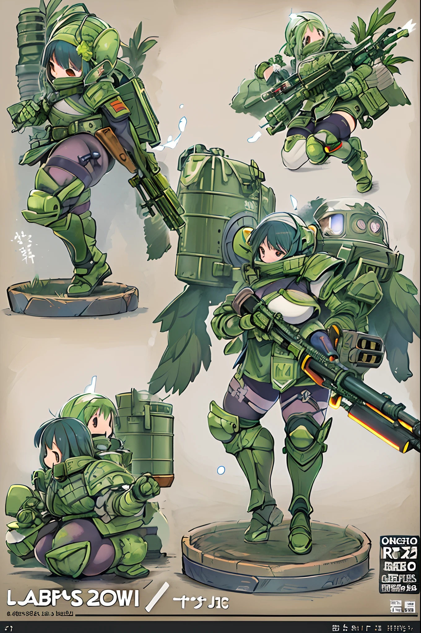 tabletopRPG、high-detail、((tchibi:1.2)、Fairy Sniper Night、Sniper rifle lance with a thin and long barrel、outside of house、various colors、thick arms、Thick armored cover thighs、Reinforced armored body、Slim Massive)、Incolor White、Crouching,in fighting