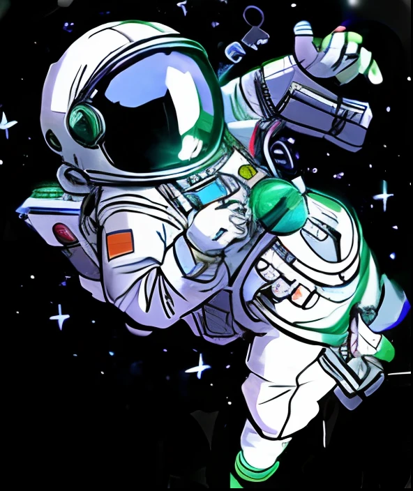 um close up de uma pessoa em um traje espacial segurando uma arma, astronauta, caminhada espacial, in space, arte bonito do adesivo do astronautaa, space themed, space, Space alien, 🚀🚀🚀, outer space, space molly, astronautaa assustador, traje espacial brilhante, an alien musician lost in space, cosmonauta, space dust, Astronaut in Space, lone astronaut