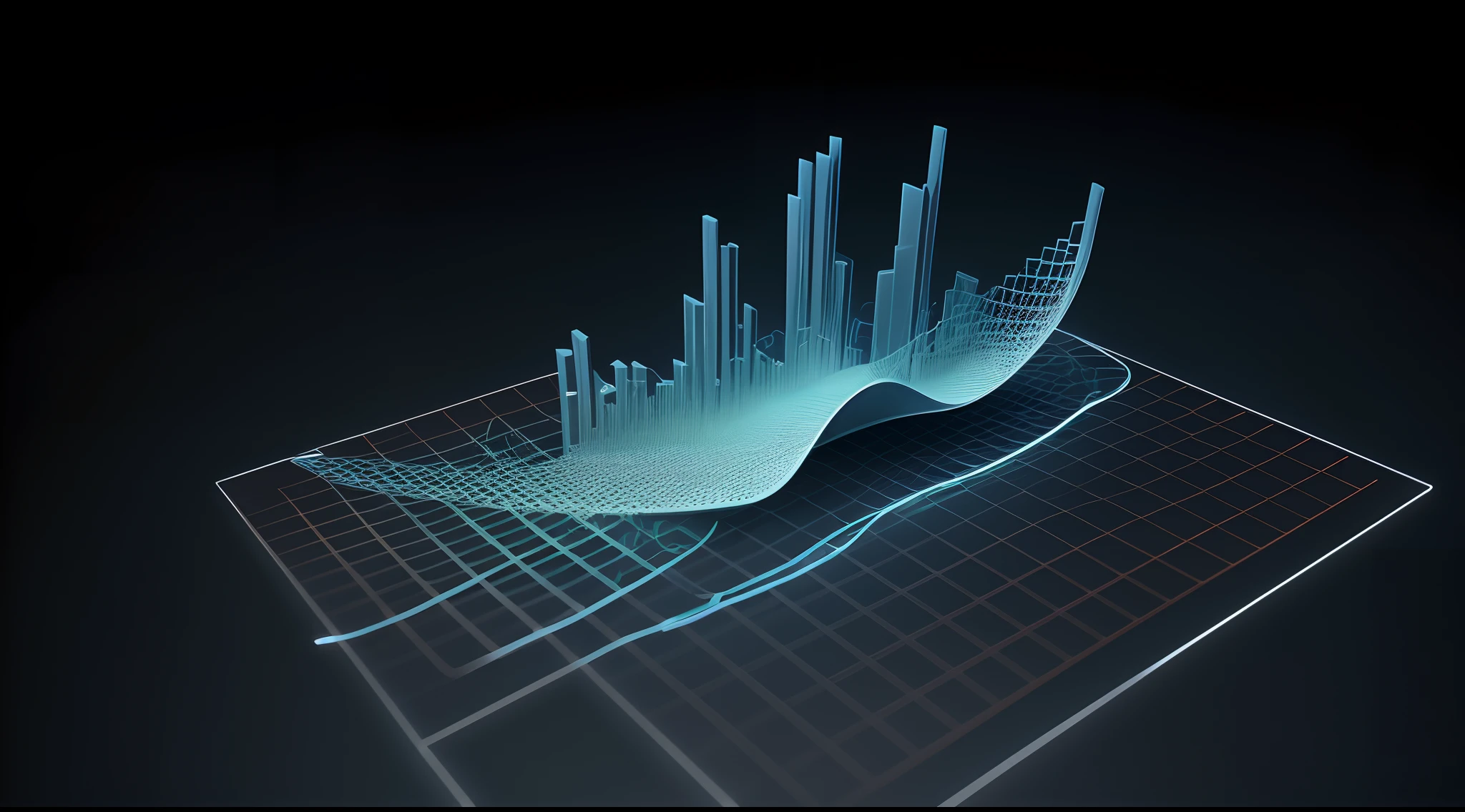 Engaging 3D visualization featuring stunning graphs、glinting