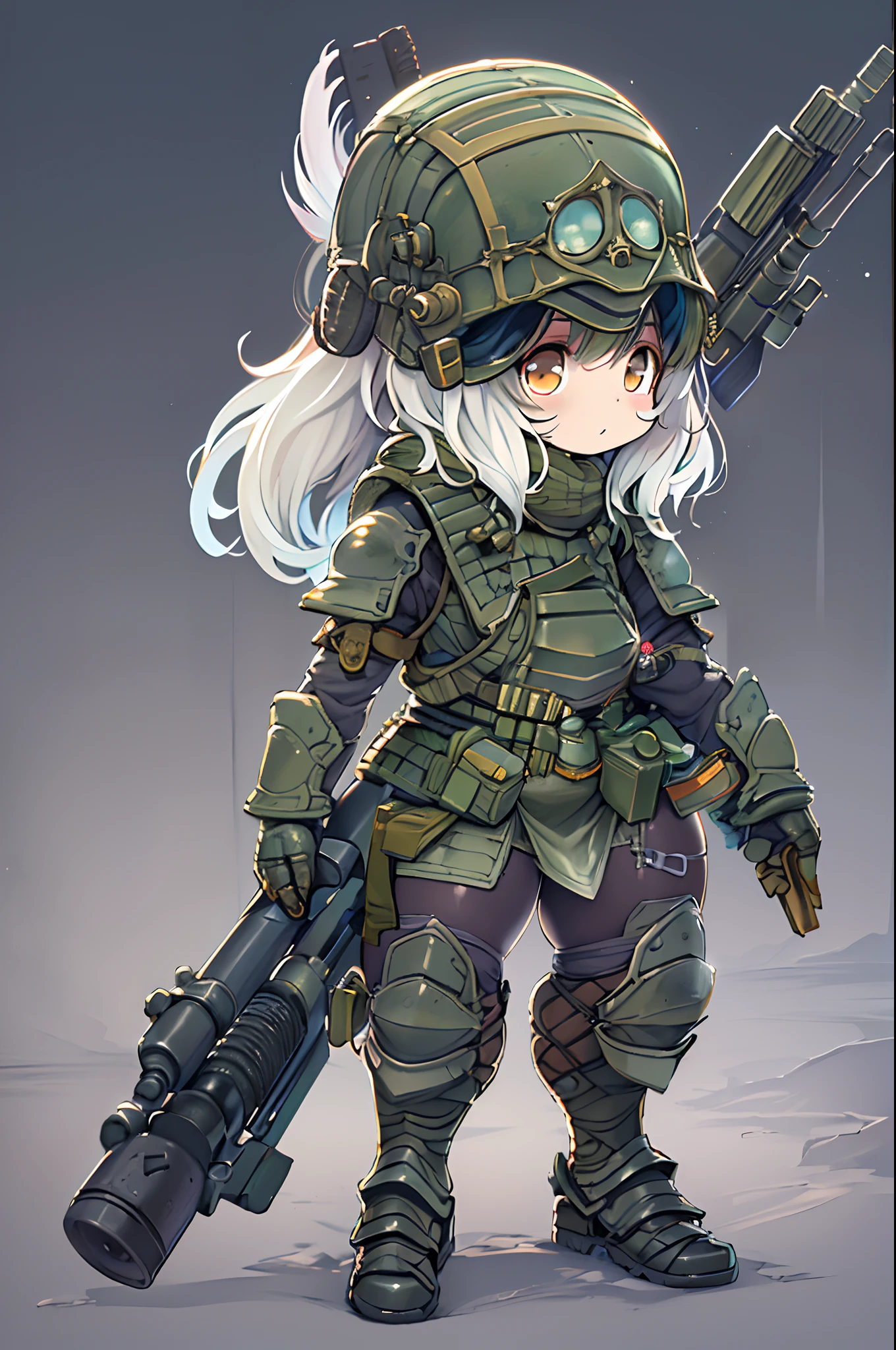 1girl, prushka, smile, red eyes, green_headwear, hat, gloves, multicolored_hair, boots, skirt <lora:prushka_v10:1>