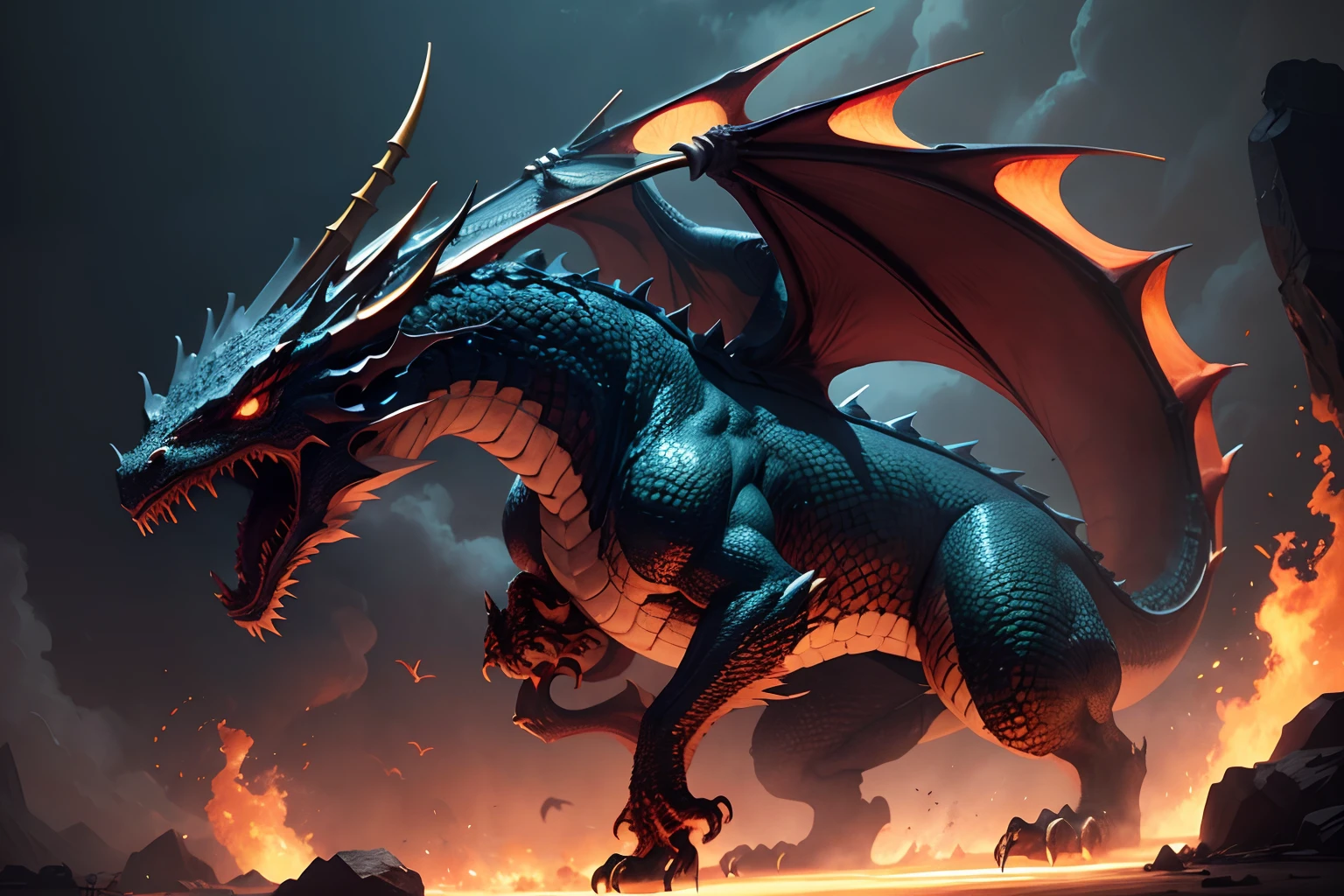 dragon breathing fire