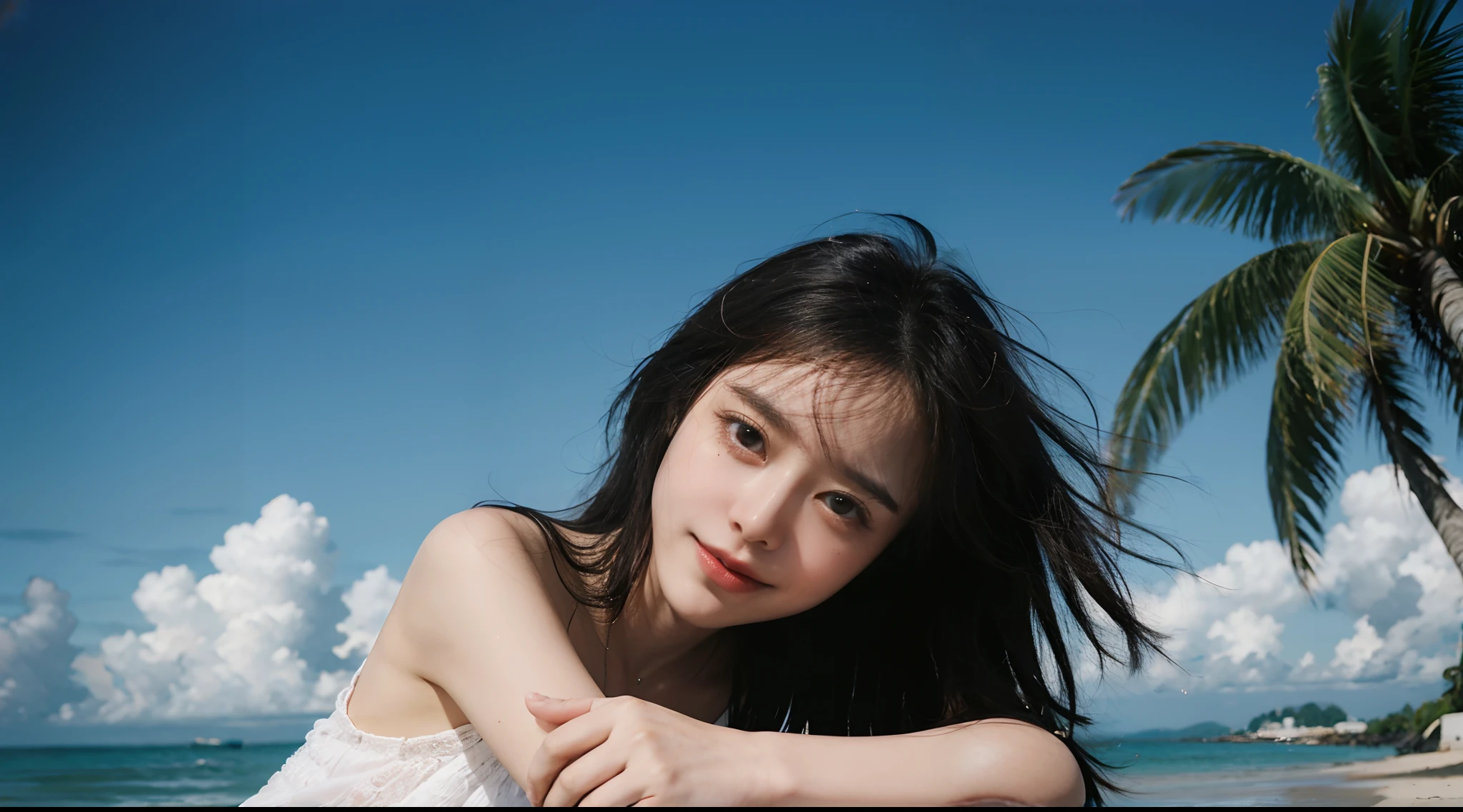 1girll、Stand in the center of the picture,(Complete whole body),Japan idle、(RAW photography:1.2)、(真实感:1.4)、(tmasterpiece:1.3)、(exquisite detailing:1.2)、Delicate and beautiful details、(Eye details)、(detail in face)、(20 years old)、Beautiful breasts、Big breasts Thin waist、skin-tight、(looking back at the viewer)、Static posture、stand posture,Slim、(top-quality:1.4)、(Hyper-Resolution:1.2)、cinematric light、(very detailed illustration)、 (Gloss on lips、eyeslashes、top-quality、超A high resolution、depth of fields、Caustics、Wide light、naturalshadow、85mm、f / 1.4、iso 200、1 / 160 sec:0.75)、(Mare、Eau、water_Drop、moisty、foamy、On top of the water:1.5)、(standing on water:1.5)
