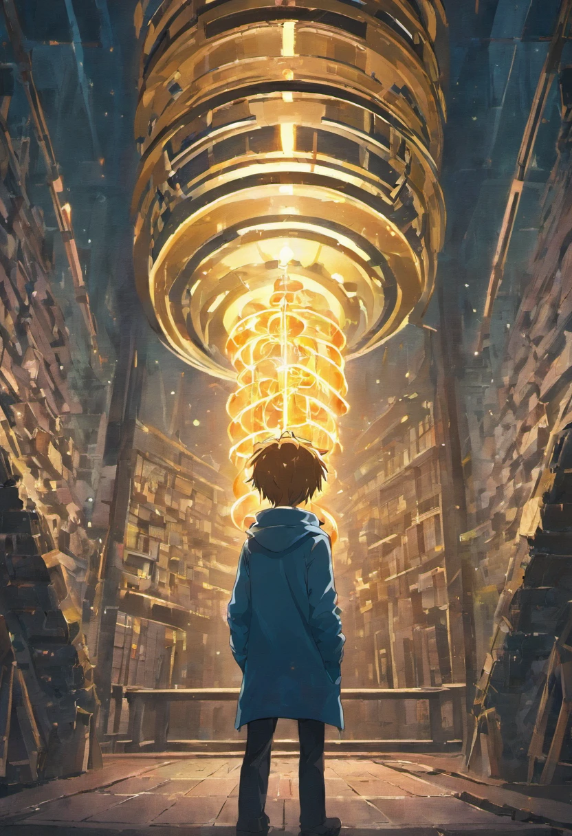 There are bulbs with buildings, bulb, Ambiente, bulb, Thomas Edson with his back to the image contemplating the lamp, Processamento de fotos, Foto conceitual detalhada, energia amarela, creative photo manipulation, Aeroichten, amazing photo, nice image, Artistic photography, Belas fotos, arte ambiental, Von Derek Zabrocchi, Beautiful image, luz suave natural, Von Arthur Tarnowski, sustentabilidade