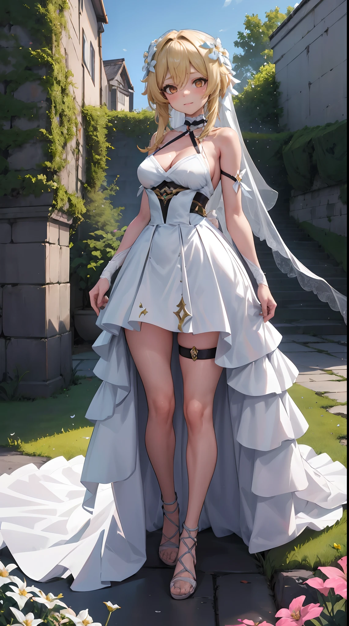 Hair white gradient blonde, from below, lifting mini skirt, inner, chilarism, teeth, night sky, beautiful healing face, goddess eyes, cleavage, garter belt, closed high heels, face focus, shiny skin, game CG, nearby sky, moonlight, red moon, white shining high heels, mini dress glass magical girl beauty, complex surface details, crystal core, Ethereal fantasy, real, fiction, Full HD, 8K photos