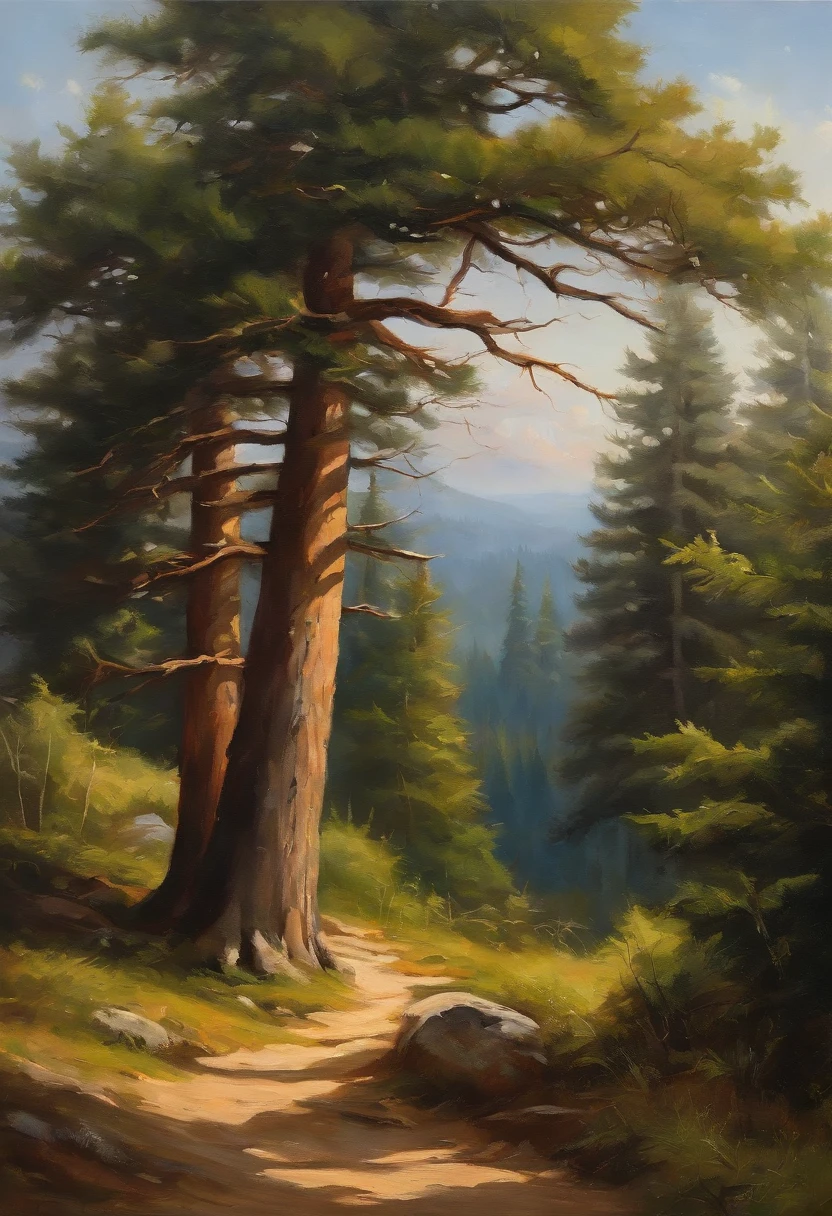 landscape painting,Welcome pine