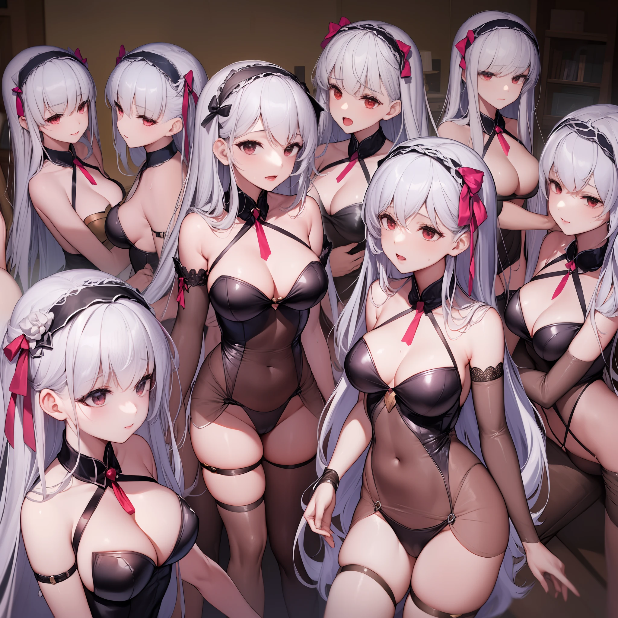 ((masterpiece)),((hightquality)),(((hight resolution))),(((absurderes)),((((Lucullan banquets)))),(((10 girls))),((((Lori and her sister's sister clone harem)))),(((crowd shot))),(((full body Esbian))),(((((Standing))))),((((anime screen cap)))),(((((clones))))),((Harlem Clone)),((Sister clones)),(((((Bright red eyes))))),(((Silver-only hair color))),((((Red ribbon and silver hair color,)))),((((((Illustration of silver-haired clone sister harem wearing red ribbon)))))),(((Fate))((FGO)),((Kama)),,((((Sheer Babydoll Underwear)))),((all girls are sisters)), ((((Ecstatic woman blushing on screen)))),(((Sweaty figure))),((Meet at the Clone Sisters Harlem)),(((Clone sister harem swarming together)),((( Clone sister harem on background))),(( 100girls)),((Crowded, Full of clones)),,((perfect anime illustration)), 100girls, All Girls Are Clone's Sister Harem, (sisters crowded together), Clone sister harem on background, Rich Clone Sister Harem, (( 超A high resolution)), (Full body),(((Harem of 1000 Cloned Sisters))),,((((Lori and her sister's sister clone harem)))),(((crowd shot))),((((anime screen cap)))),(((((clones))))),((Harlem Clone)),((Sister clones)),(((((Bright red eyes))))),(((Silver-only hair color))),((((Red ribbon and silver hair color,)))),((((((Illustration of silver-haired clone sister harem wearing red ribbon)))))),(((Fate))((FGO)),((Kama)),,(((Lots of harems of clone sisters sleeping in big bed in sexy poses, each))),((((Sheer Babydoll Underwear)))),((all girls are sisters)), ((Clone sister harem huddles together in bed、Engage in radical skinship)),((((Ecstatic woman blushing on screen)))),(((Sweaty figure))),(((Clone sisters hugging each other in harem))),((Meet at the Clone Sisters Harlem)),((Clone Sisters Harlem Kiss)),((Licking each other in the harem of clone sisters)),((Rubbing each other's breasts in the harem of clone sisters)),((Stroking each other's crotches in a harem of clone sisters)),(((Superb female body))),,((Clone sister harem swarming toge