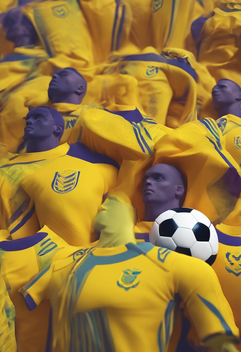 Equipe de futebol chamado DINAMO nas cores Amarelo e roxo , uniformes com jogadores usando , Stadium for 80.000 pessoas