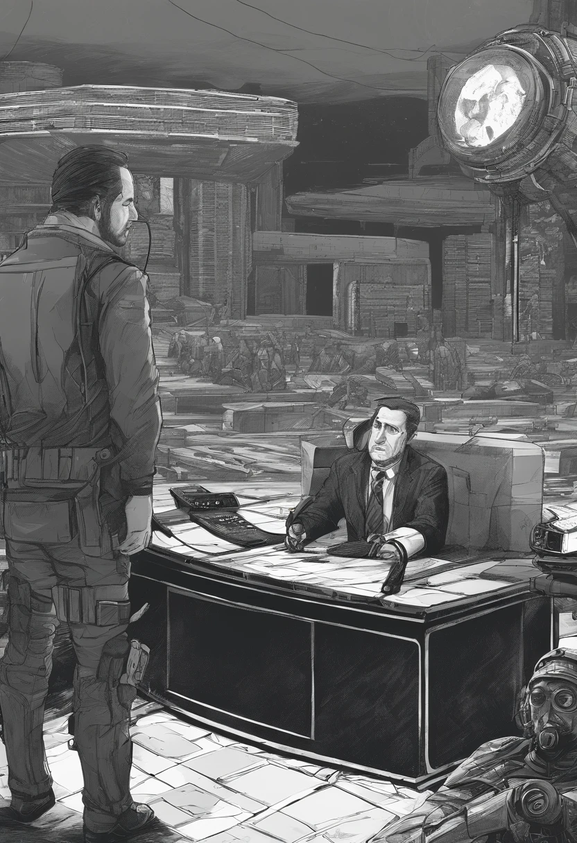 Reporter interviewing a politician on a television program
