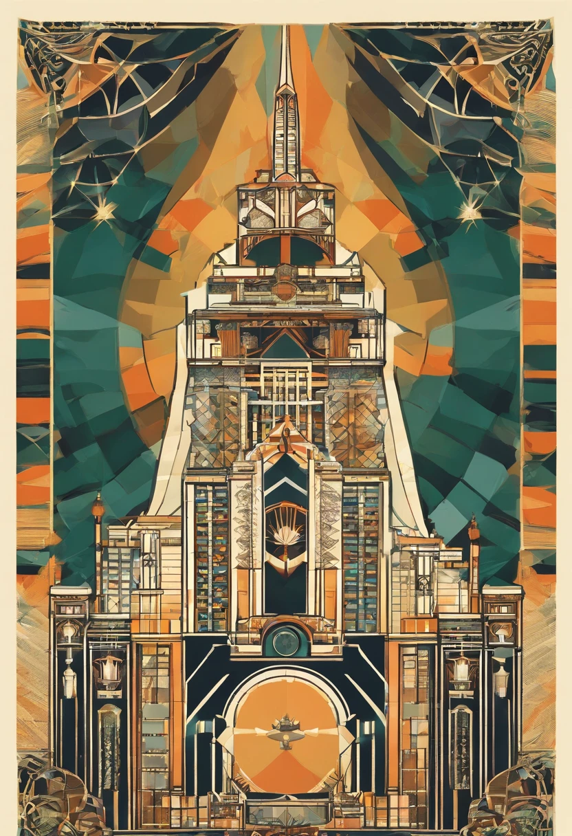 art deco picture of blackpool tower