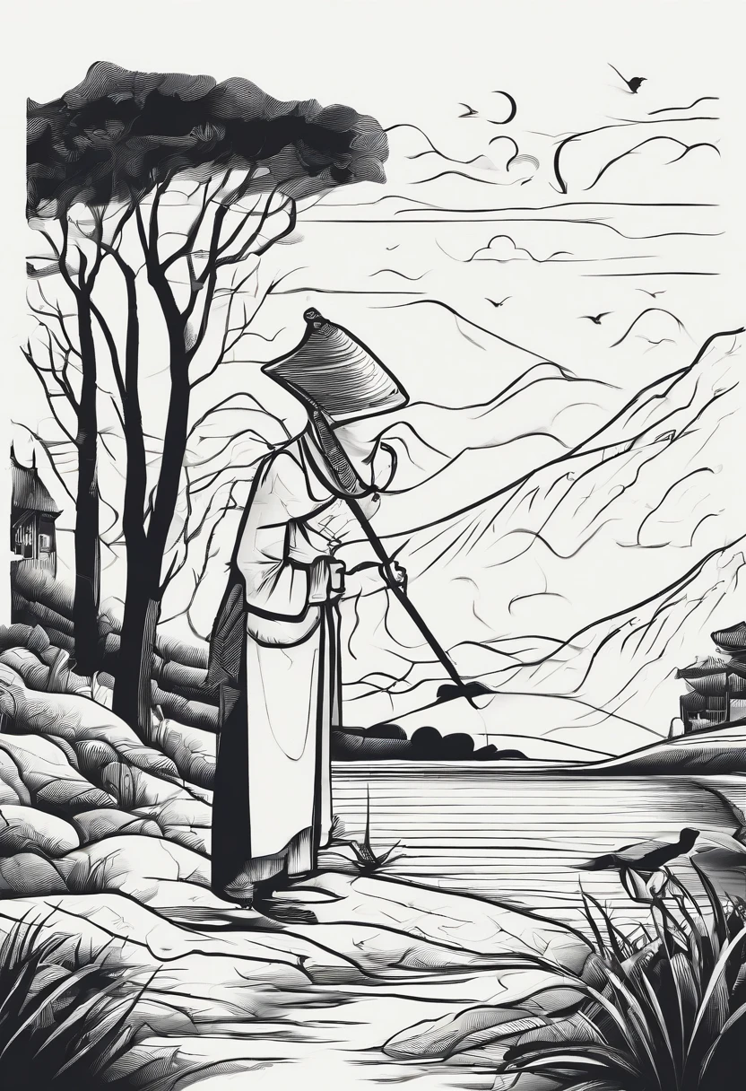 great drought，A man from a few villages，Begging，Shops，shop。