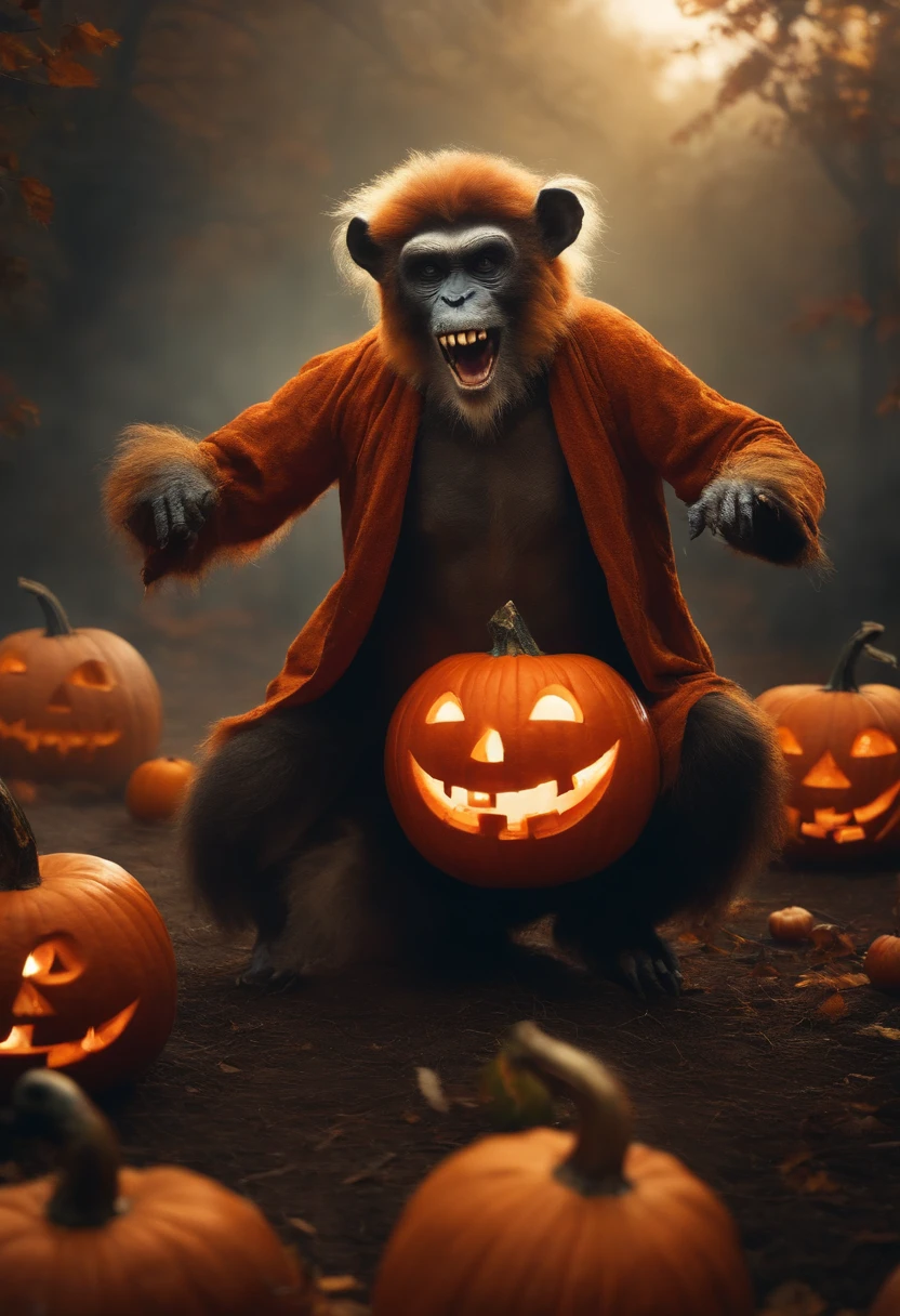 Zoombies bailando con calabazas de Hallowen