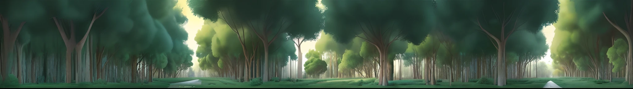 completa la copa de los arboles de este bosque