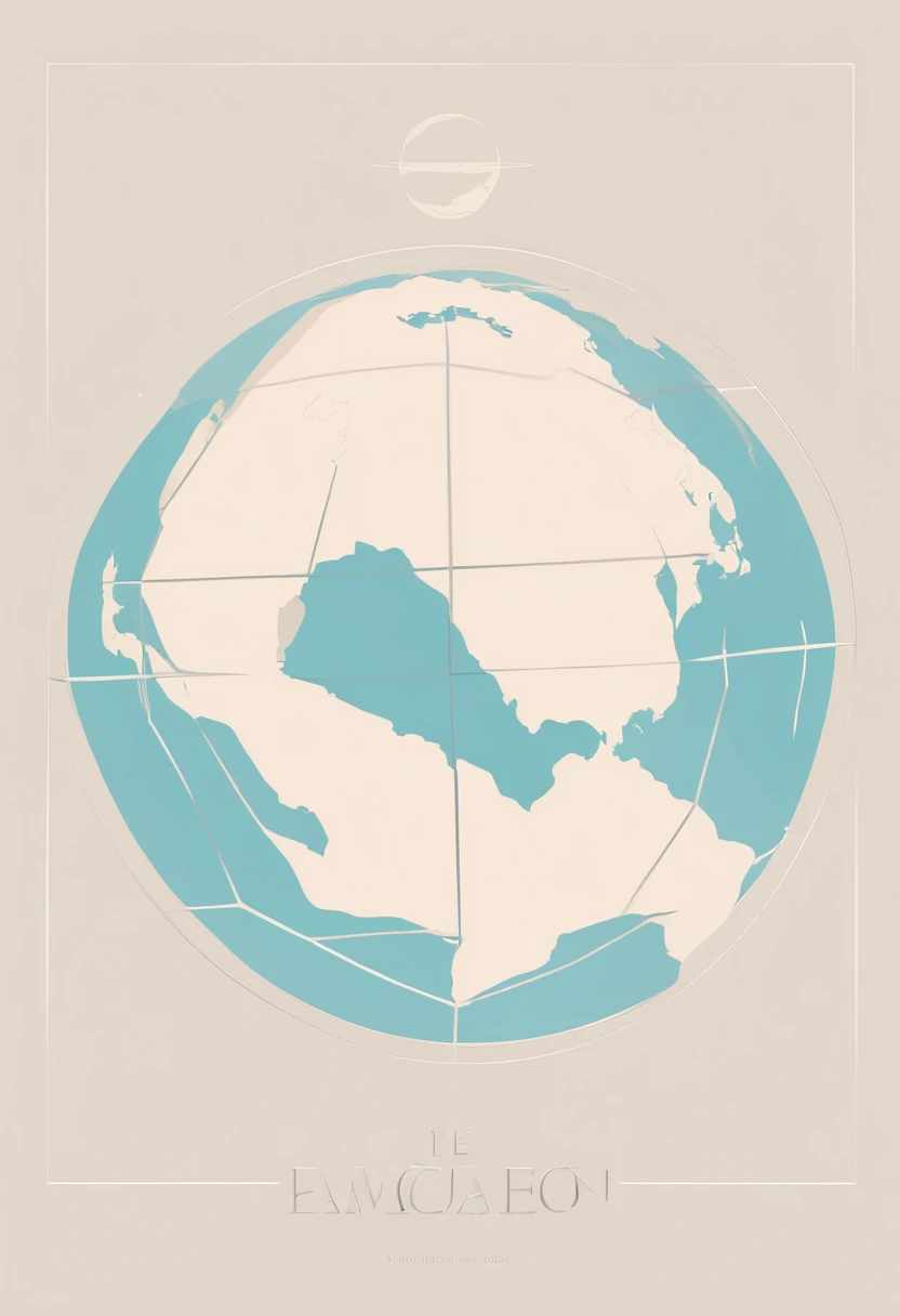 Design a minimalist logo where the Earth globe is the central element, with the countries of South America, Central America, Spain, and Portugal outlined and framed outside the globe. The design should convey a sense of unity and connectivity among these regions. isolated on background