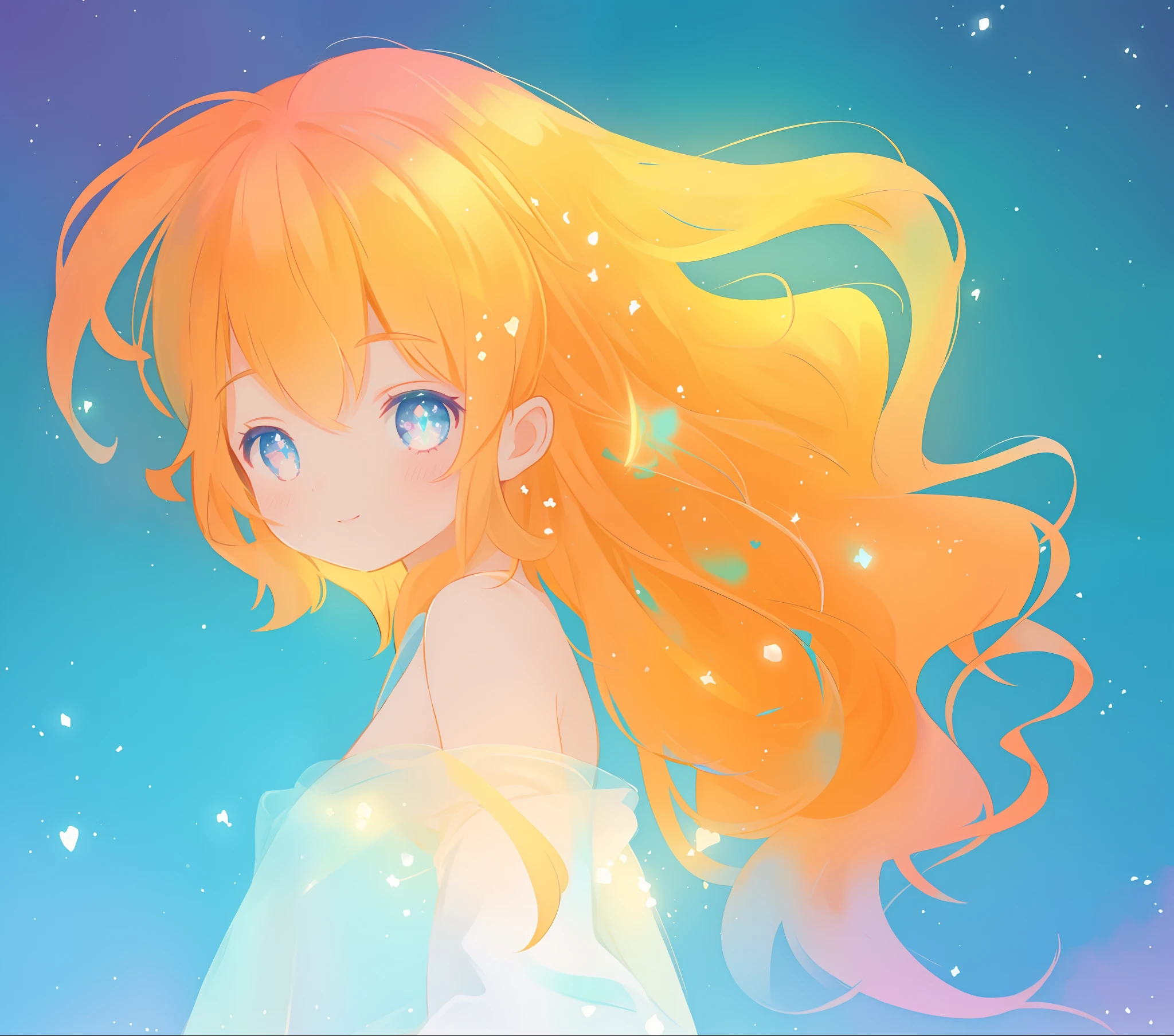 beautiful girl, flowing white gown, vibrant pastel colors, (colorful), magical lights, long flowing golden hair, inspired by Glen Keane, inspired by Lois van Baarle, disney art style, by Lois van Baarle, glowing aura around her, by Glen Keane, jen bartel, glowing lights! digital painting, flowing glowing hair, glowing flowing hair, beautiful digital illustration, fantasia background, whimsical, magical, fantasy, beautiful face, ((masterpiece, best quality)), intricate details, highly detailed, sharp focus, 8k resolution, sparkling detailed eyes, liquid watercolor