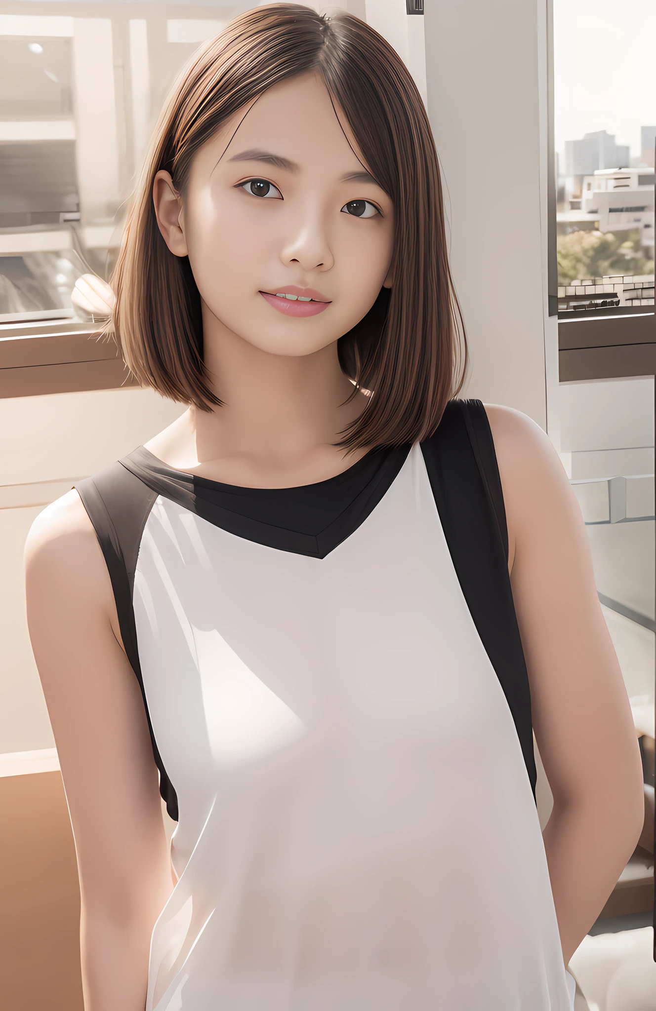 (Sillamäe:1.5)、mid night、masterpiece、 top-quality、ultra-detailliert、8K、1femele、Raw foto、Photorealsitic、large boob、bulging chest、beautiful a girl、depth of fields、hight resolution、finely detail、 ighly detailed、extremely detailed eye and face、Sharp pupils、foco nítido、Cinematic lighting、The face is bright red、lightsmile、Wear only bras、