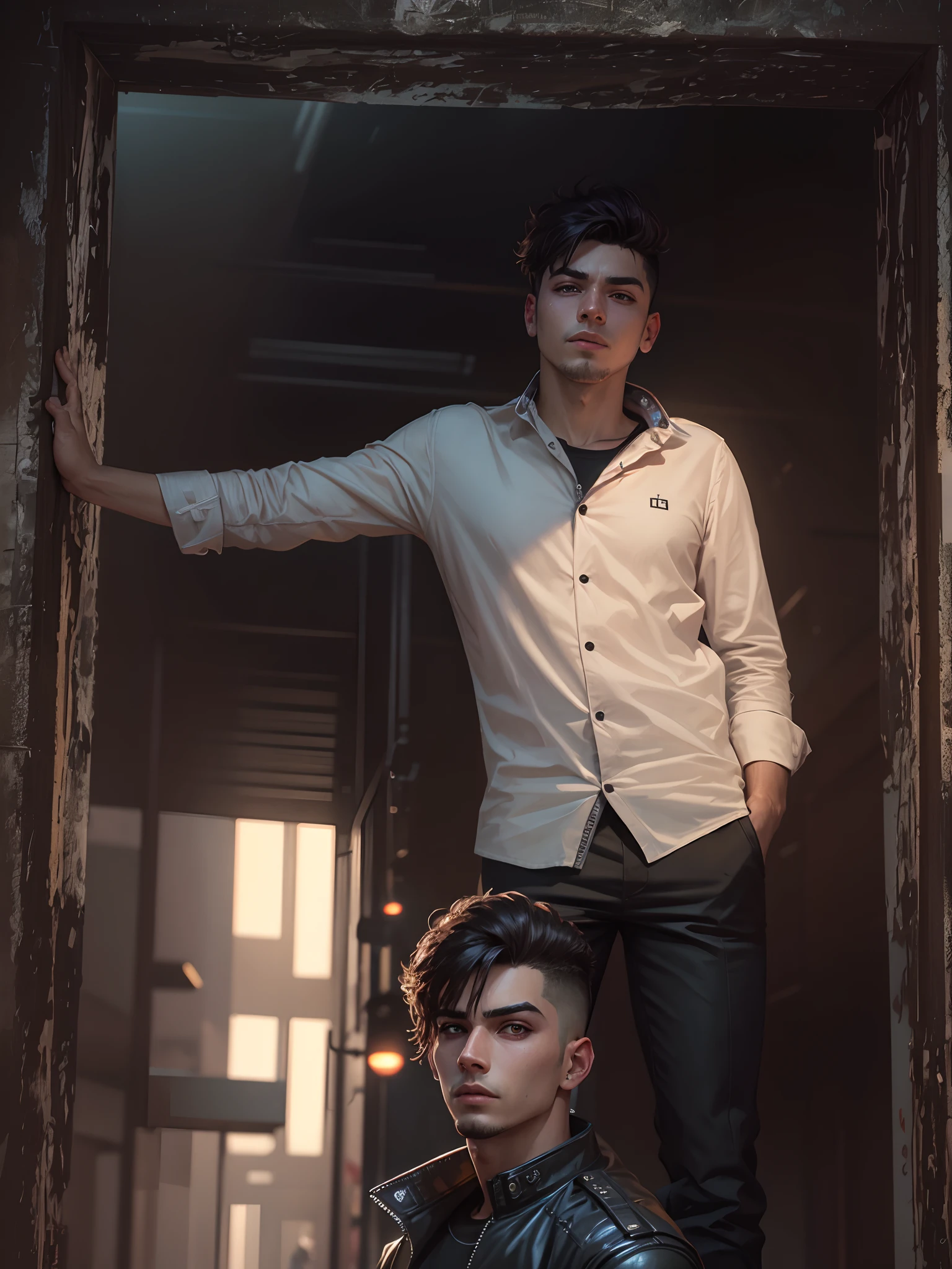 Change background cyberpunk handsome boy, my face,4k, ultra realistic,