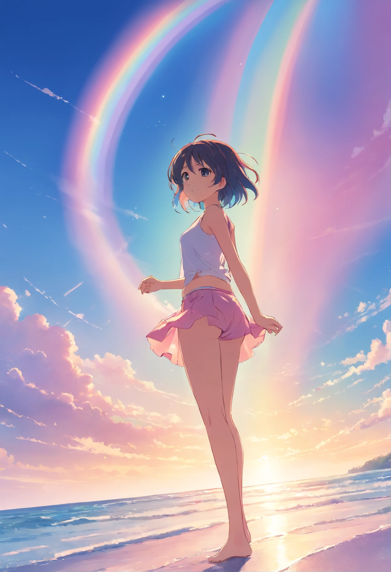 gravure　bob　pink there　undergarment　blue-sky　Mare　rainbows
