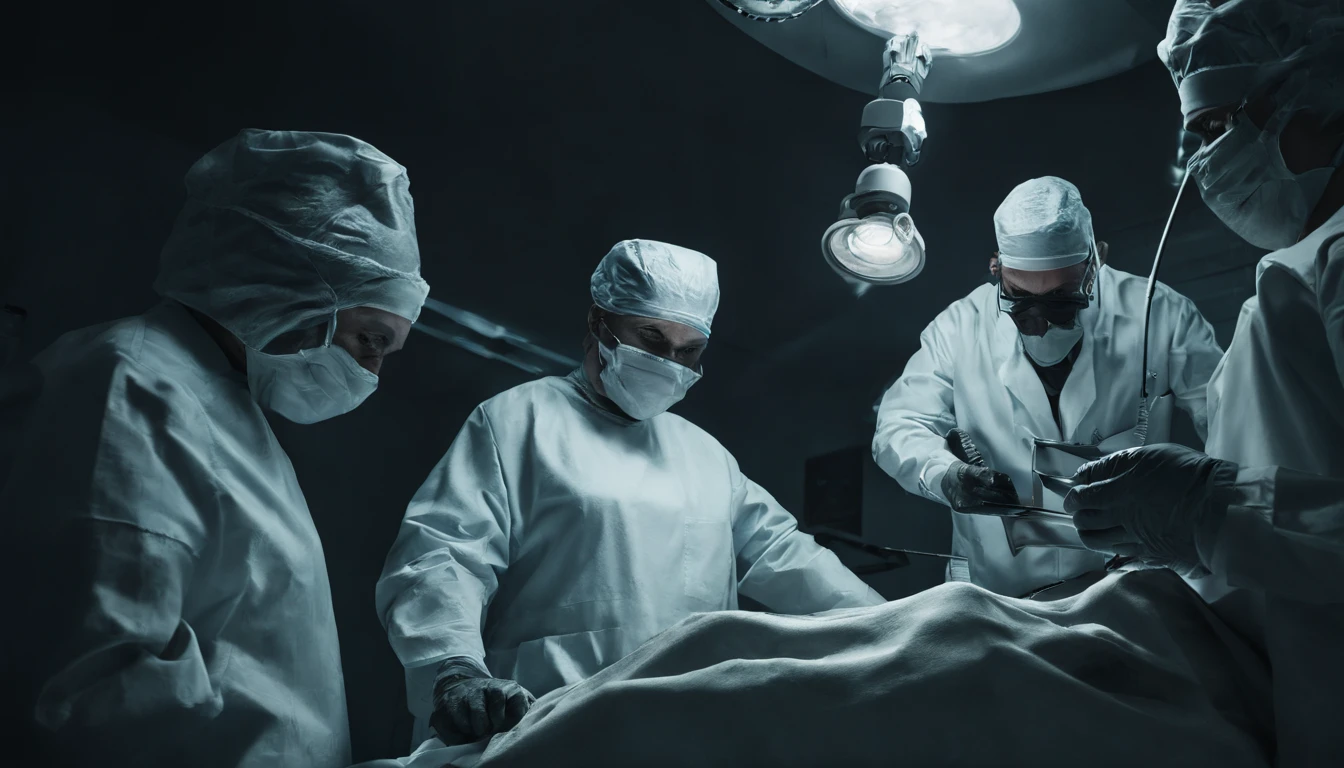 masterpiece, highest quality, (solo focus), (perfect face:1.1), (high detail:1.1), (hyper detailed eyes),Male patient on operating table、Japanese high school girls performing abdominal dissection 2、(Sadistic female doctor opening her laparotomy:2)、Japanese high school girl with scalpel for surgical surgery、Devilish Smile, Look at viewers