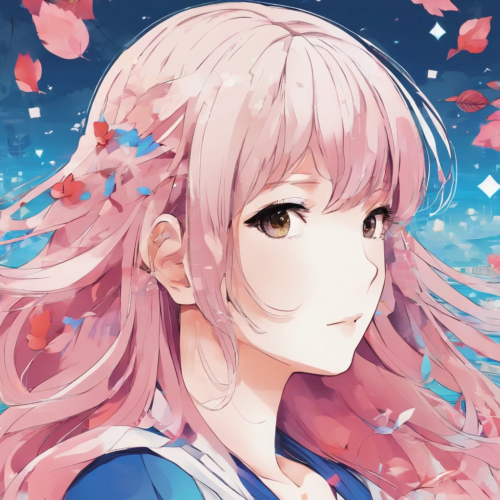 Manga style illustration、SNS icon、NFT Wind、A smile、Cool Beauty、Beautiful mom in her 40s、Nogizaka46、bustup、Simple Icons、The upper part of the body、超A high resolution、masterpiece、
