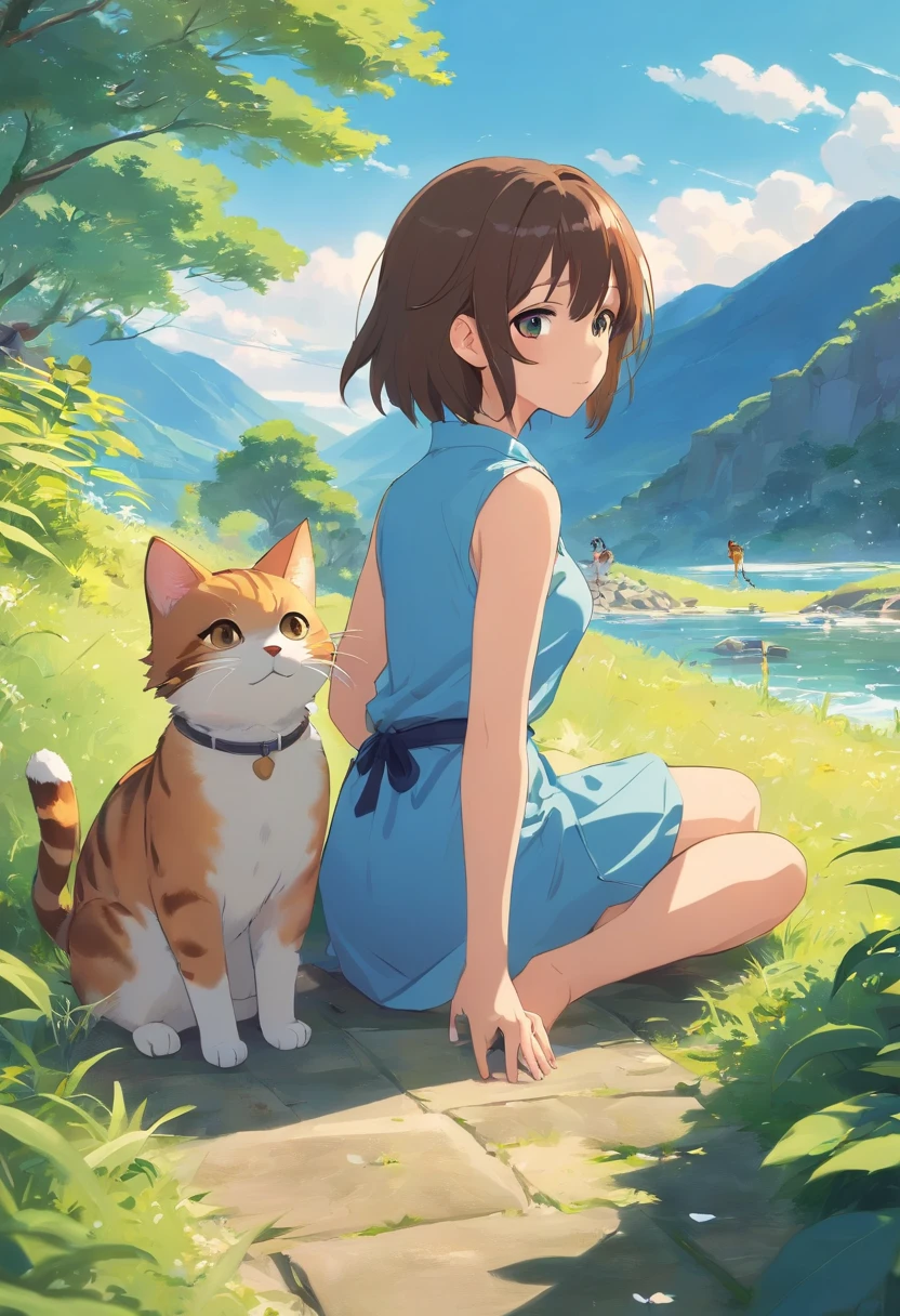 Em uma linda pequena vila,There are mountains,arvoredo,campos gramados,pequeno lago,o cachorrinho,baby cats,Uma garota,Libido menino,Meninos trotando pela aldeia,E lindos pores-do-sol,Brisa suave 1, NSFW