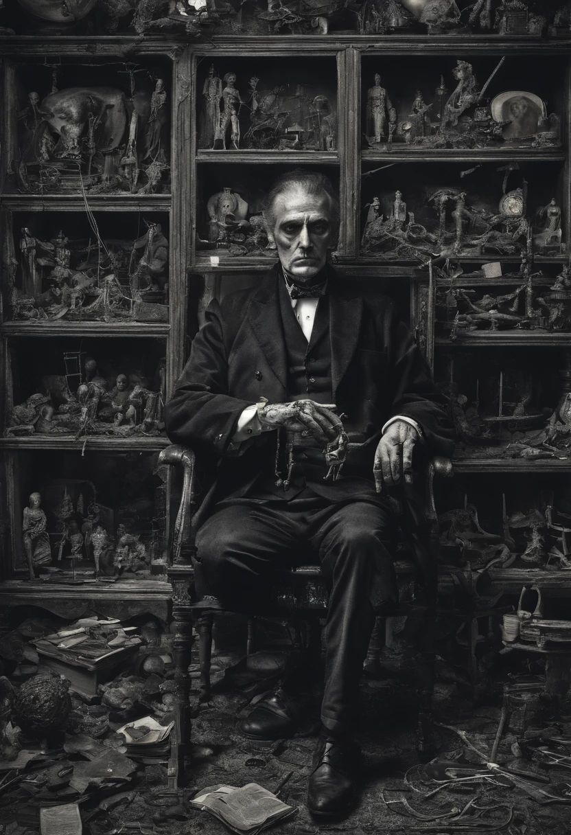 A Photograph that captures the essence of a dedicated doctor lost in deep contemplation at his cluttered desk. Render the scene with meticulous attention to realistic and intricate details, showcasing the doctor's expressions and the meticulous arrangement of medical tools.